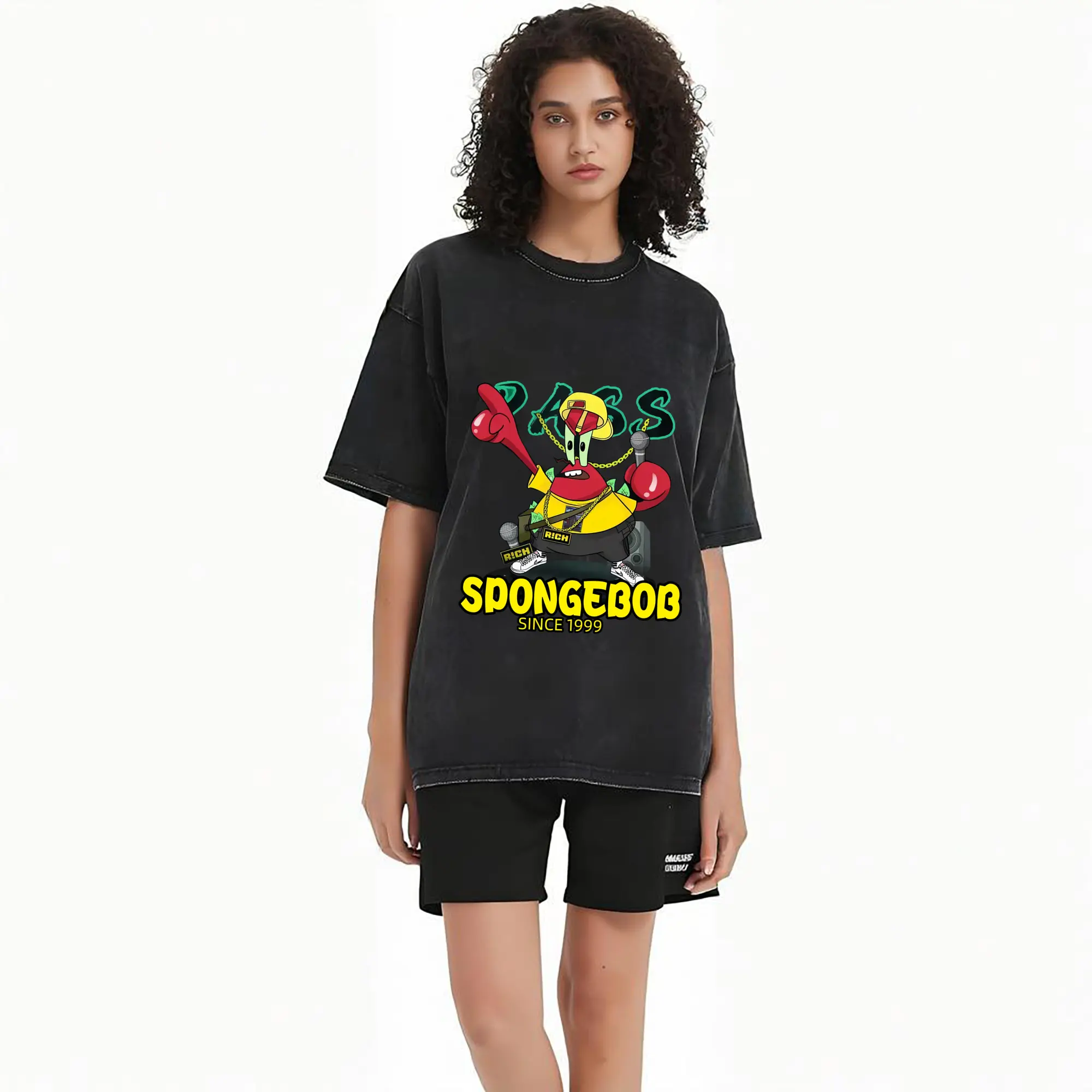 SpongeBob SquarePants Eugene Krabs hip hop style t-shirt