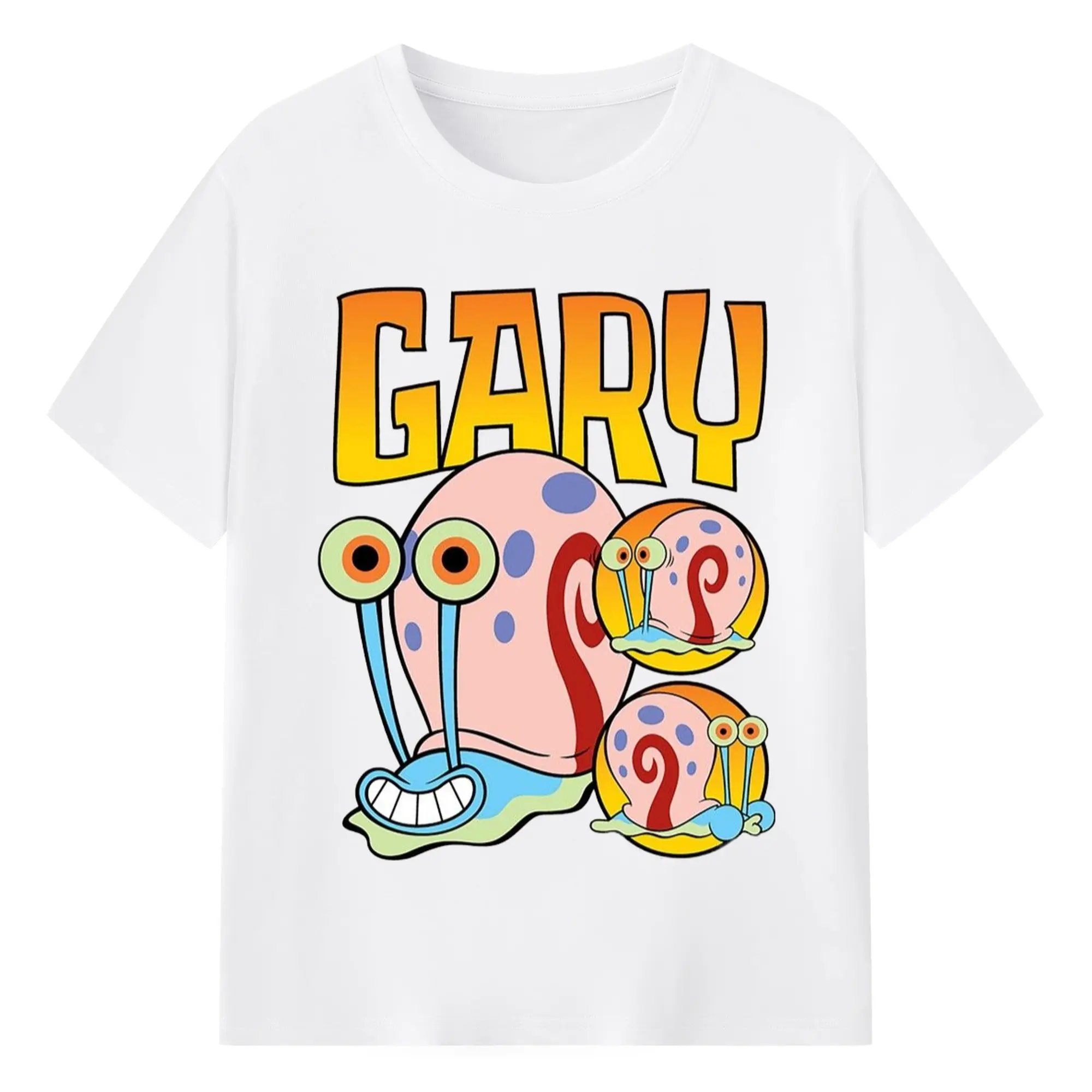 Gary the Snail smile Graphic T-Shirt - 180g Cotton T-Shirt With Front Heat Transfer Print – Soft, Lightweight, Fitted Design – Comfortable Casual Wear For Sports & Everyday Use