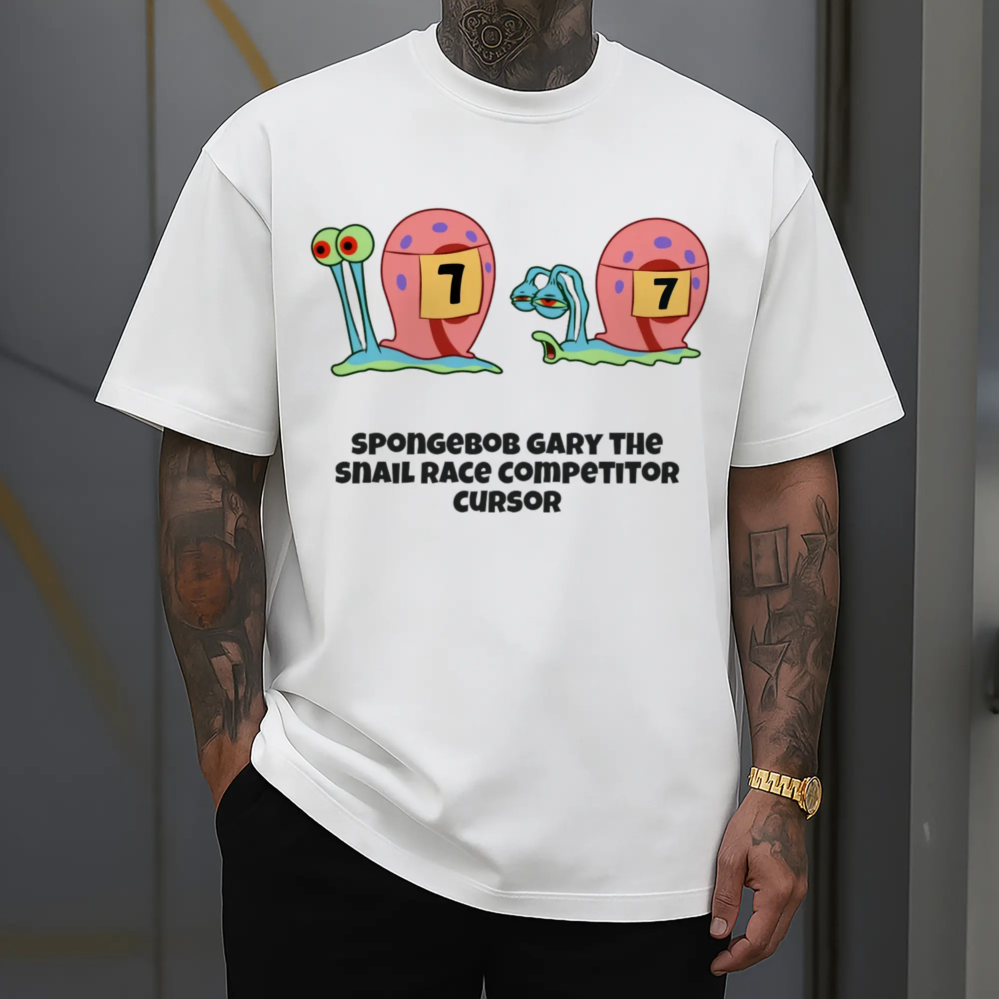 Gary The Snail Short Sleeve race Graphic T-Shirt