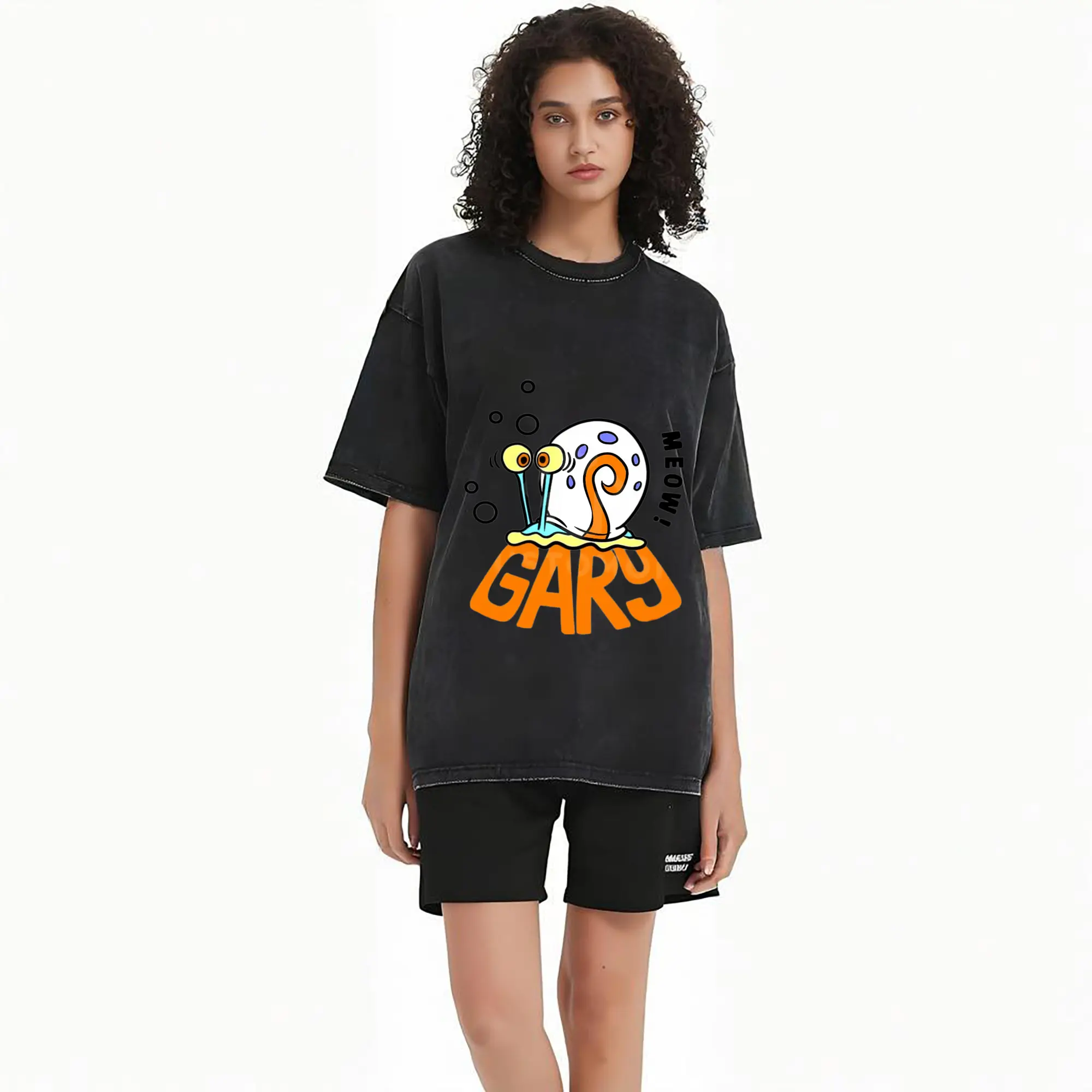 Gary The Snail Short Sleeve ‘meow’ Graphic T-Shirt