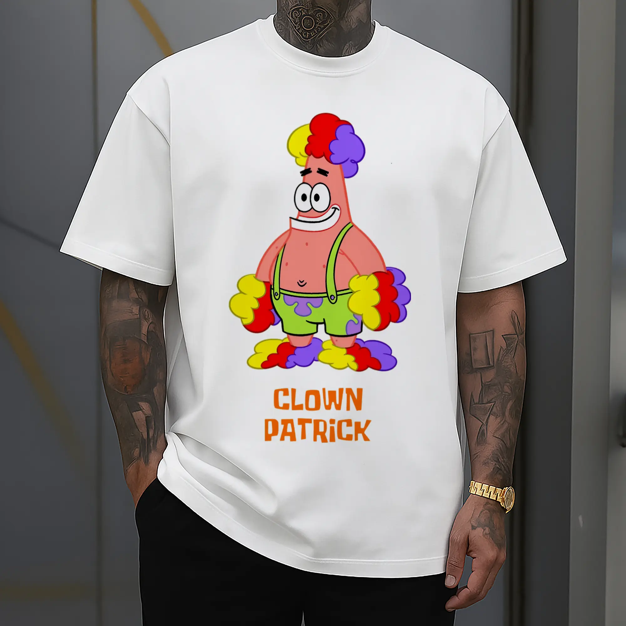 mens  Patrick Star clown funny Graphic T-Shirt