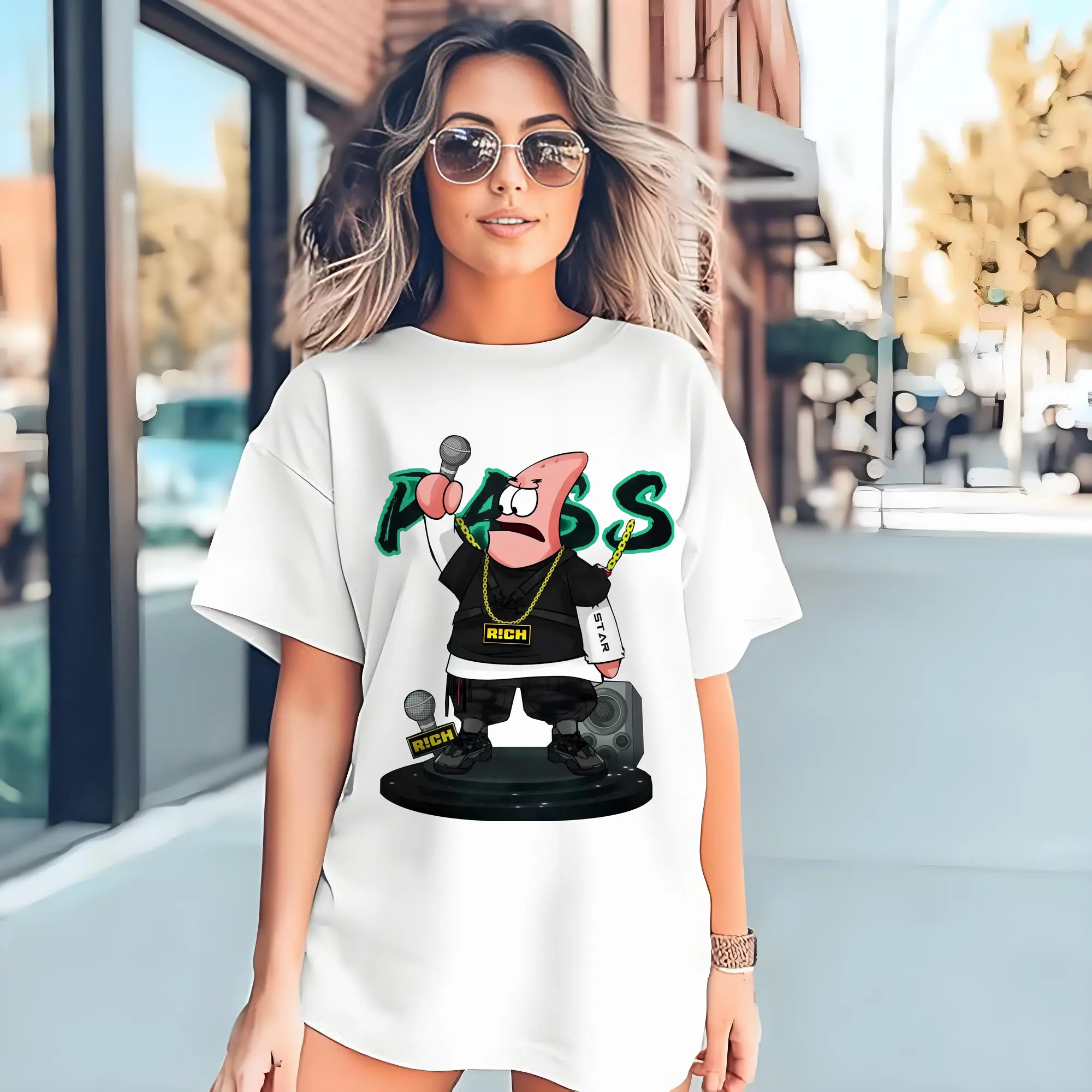 mens Patrick Star hip hop Graphic T-Shirt