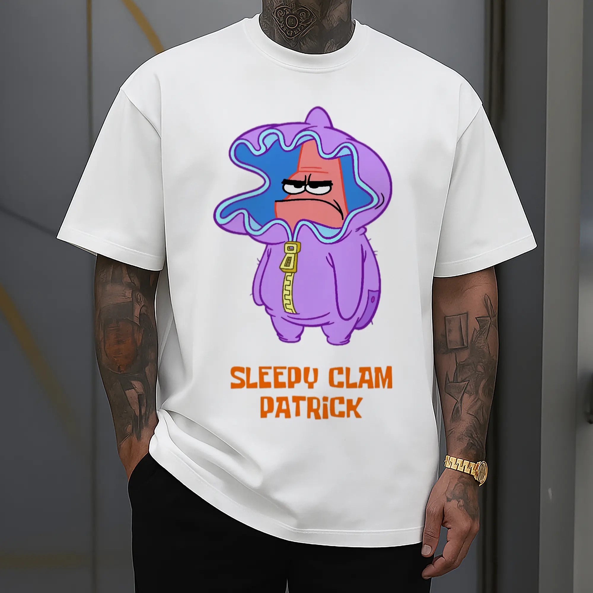 spongebob patrick star sleepy clam t-shirt