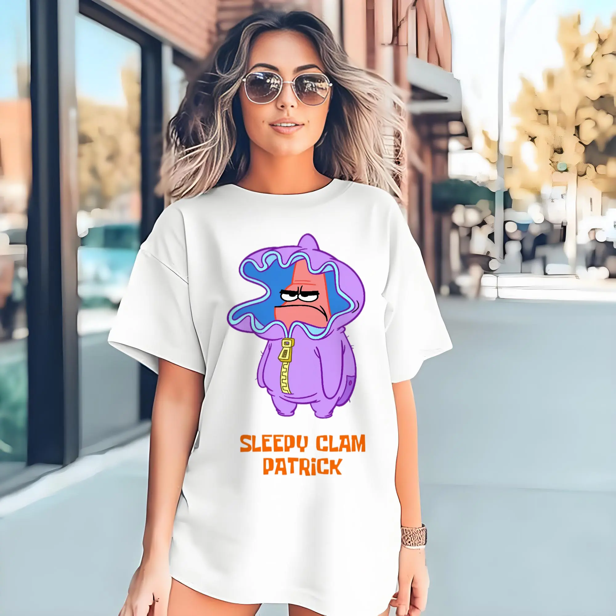 spongebob patrick star sleepy clam t-shirt