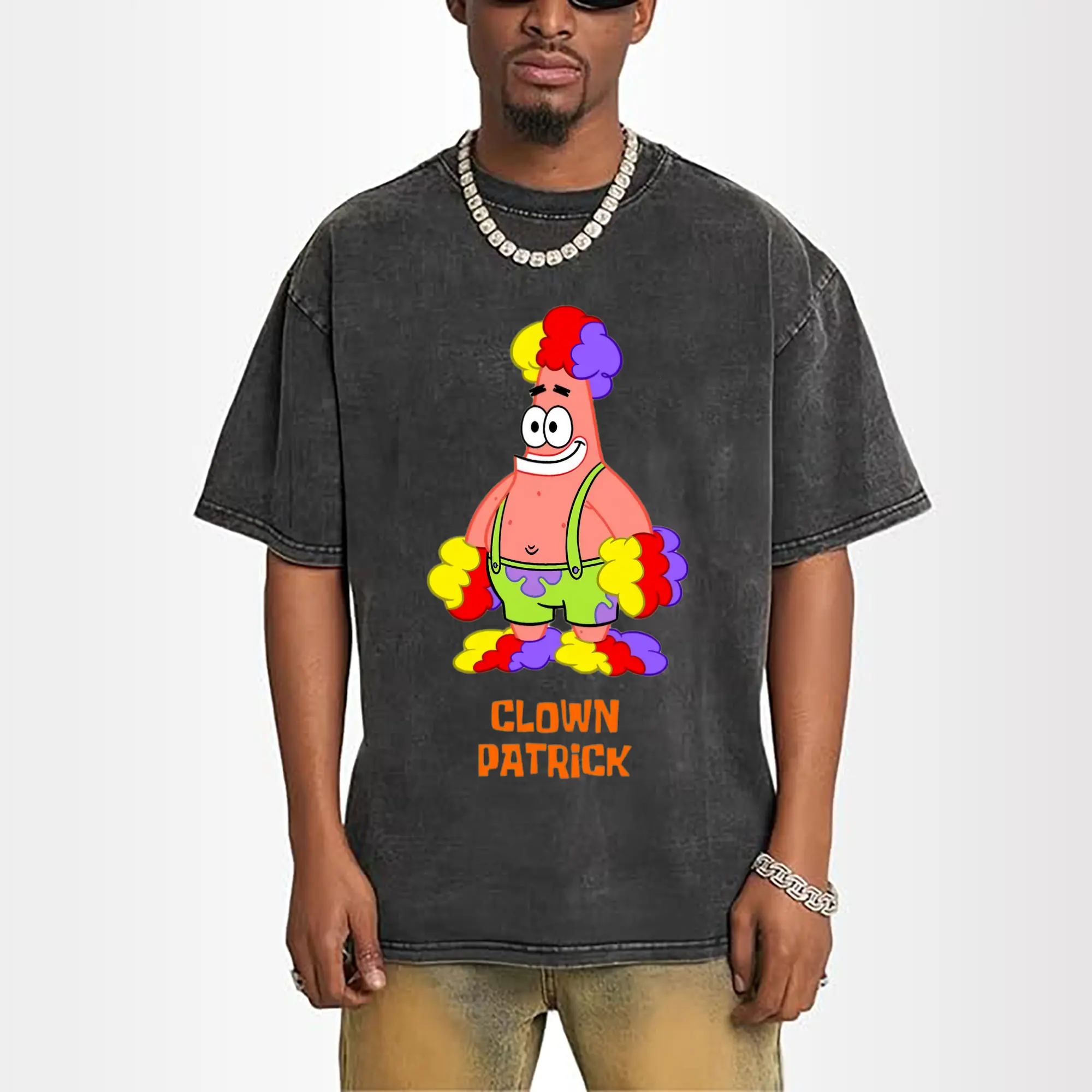 mens  Patrick Star clown funny Graphic T-Shirt