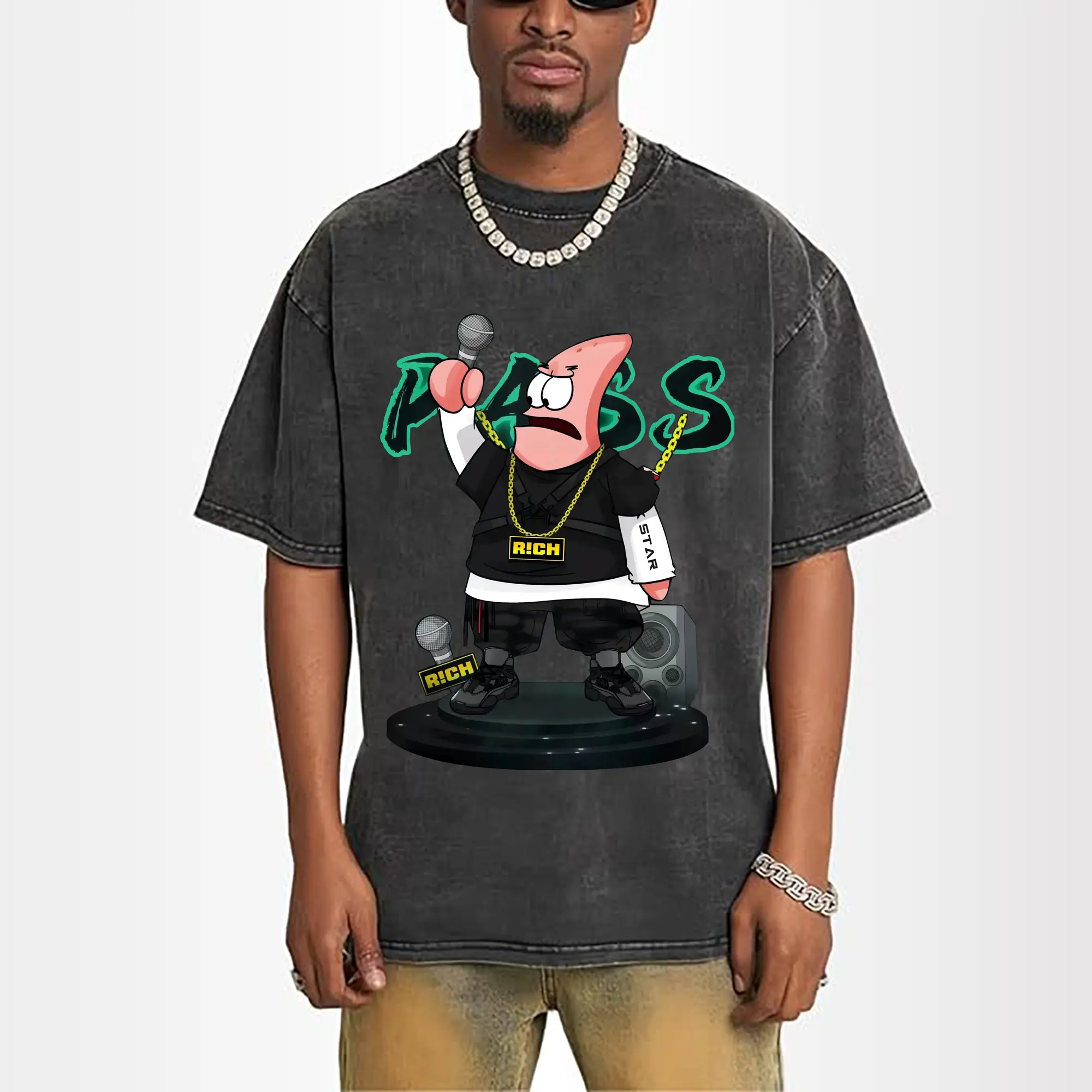 mens Patrick Star hip hop Graphic T-Shirt