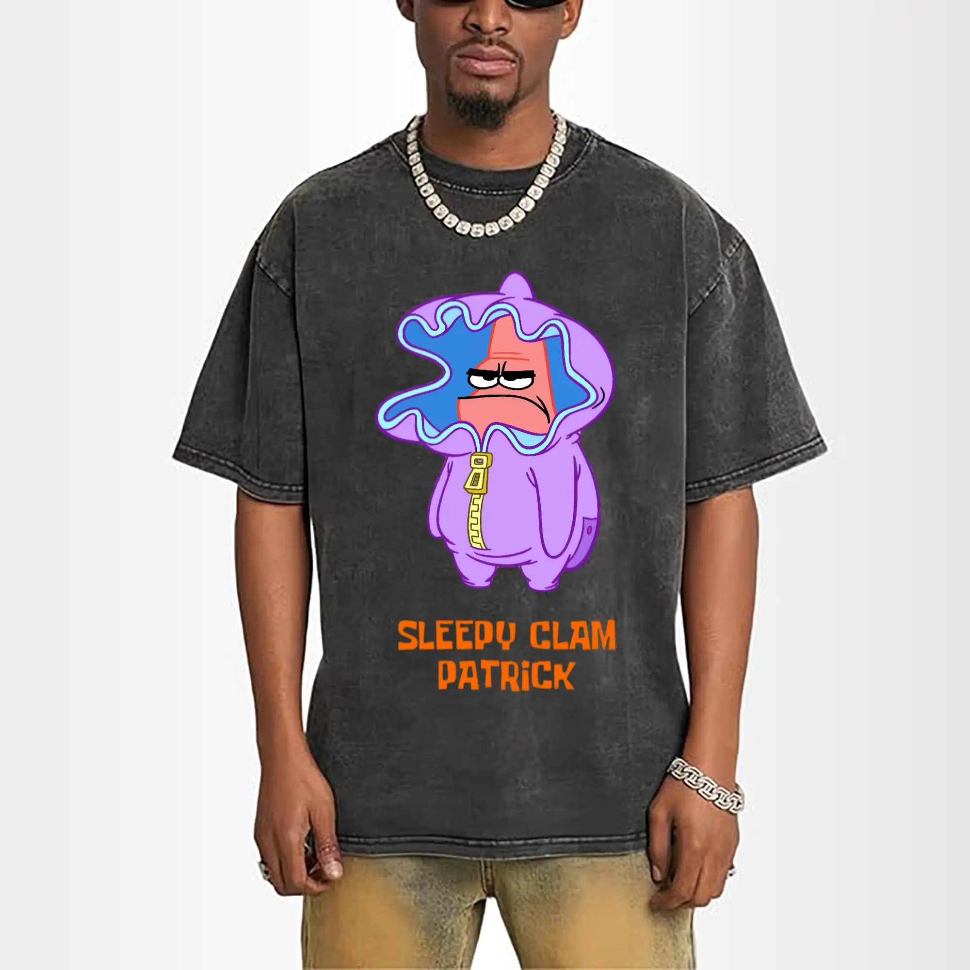 spongebob patrick star sleepy clam t-shirt