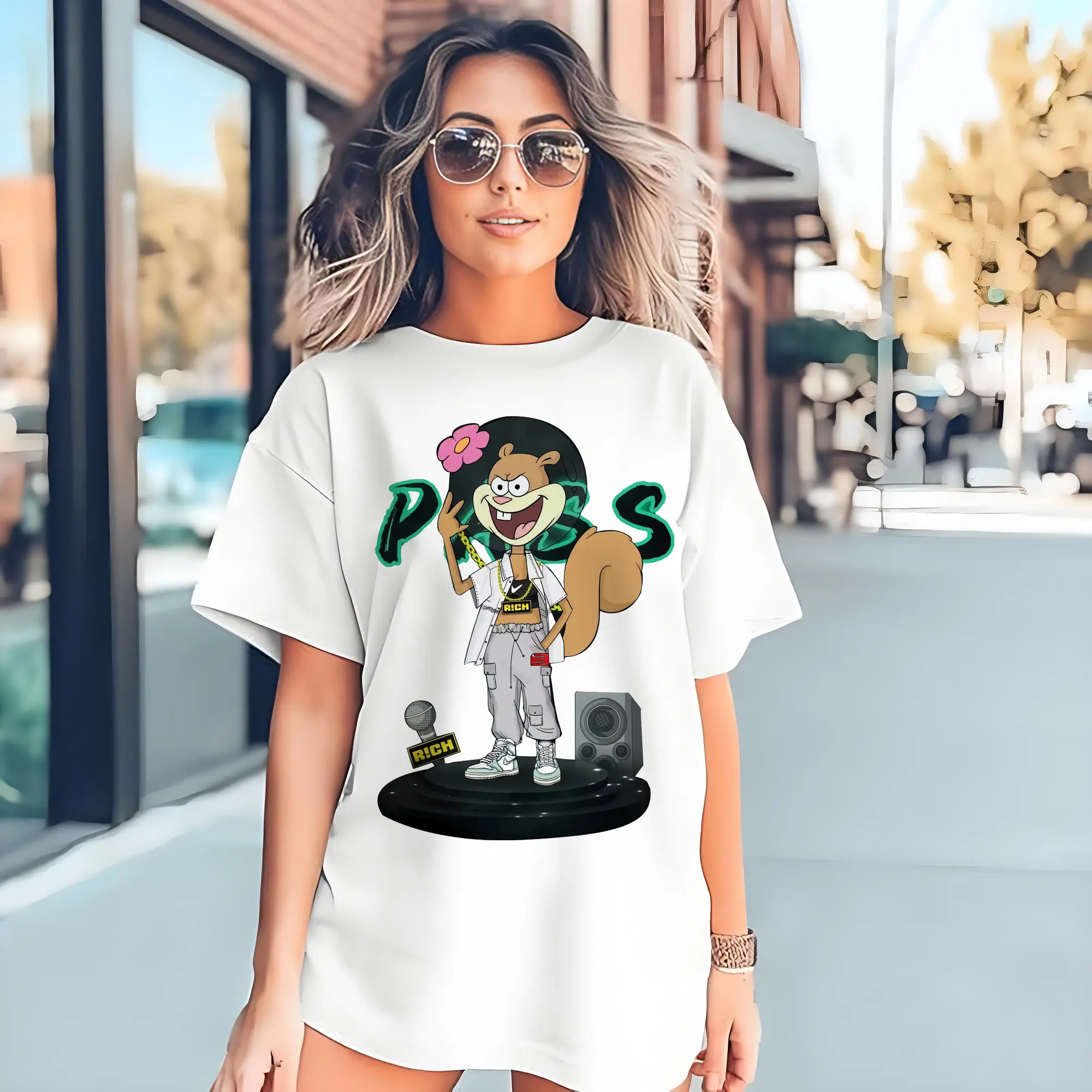 SpongeBob Sandy Cheeks hip hop Graphic Tee