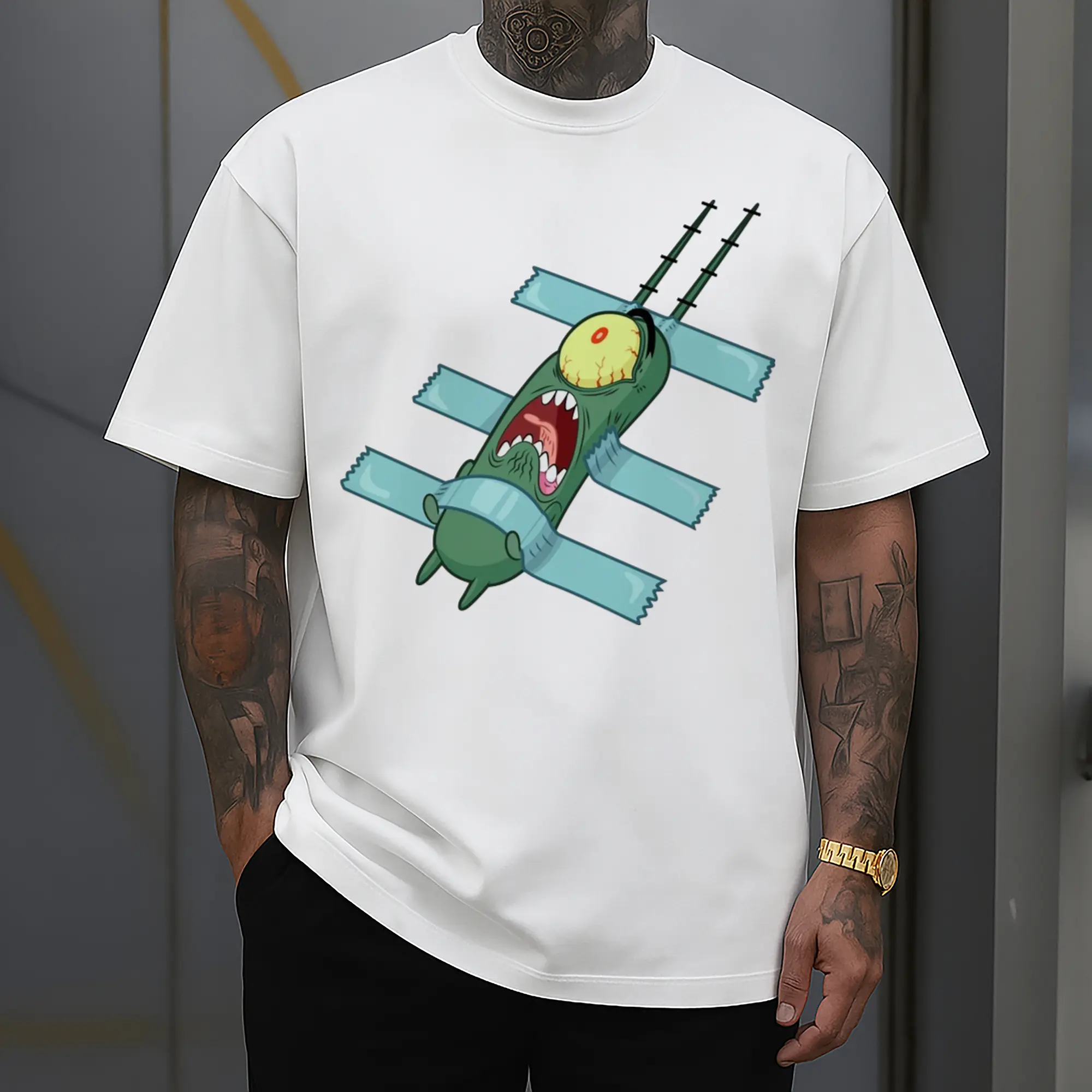 Sheldon J. Plankton sream Graphic T-Shirt