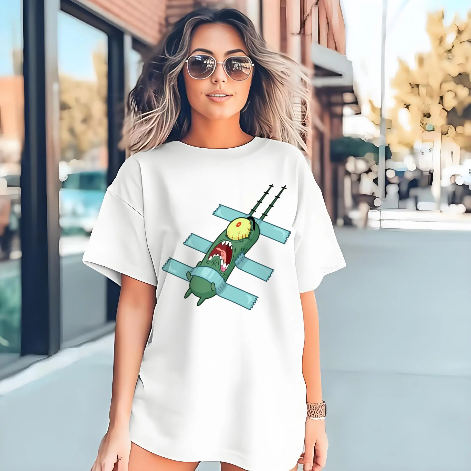 Sheldon J. Plankton sream Graphic T-Shirt