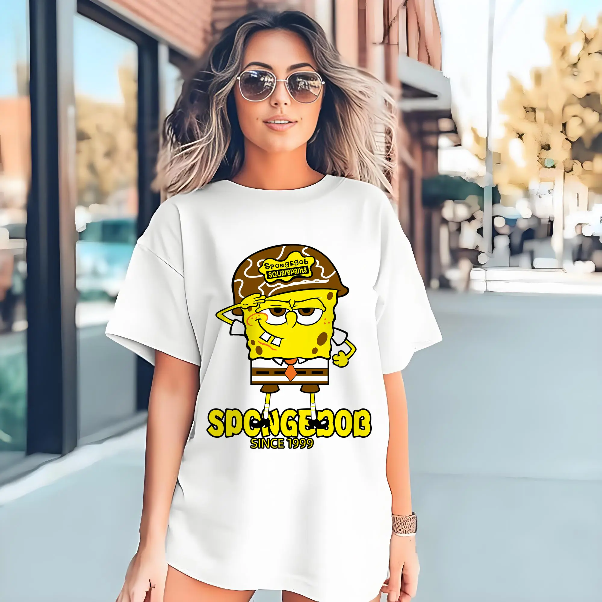 adults spongebob squarepants soldier graphic t shirts