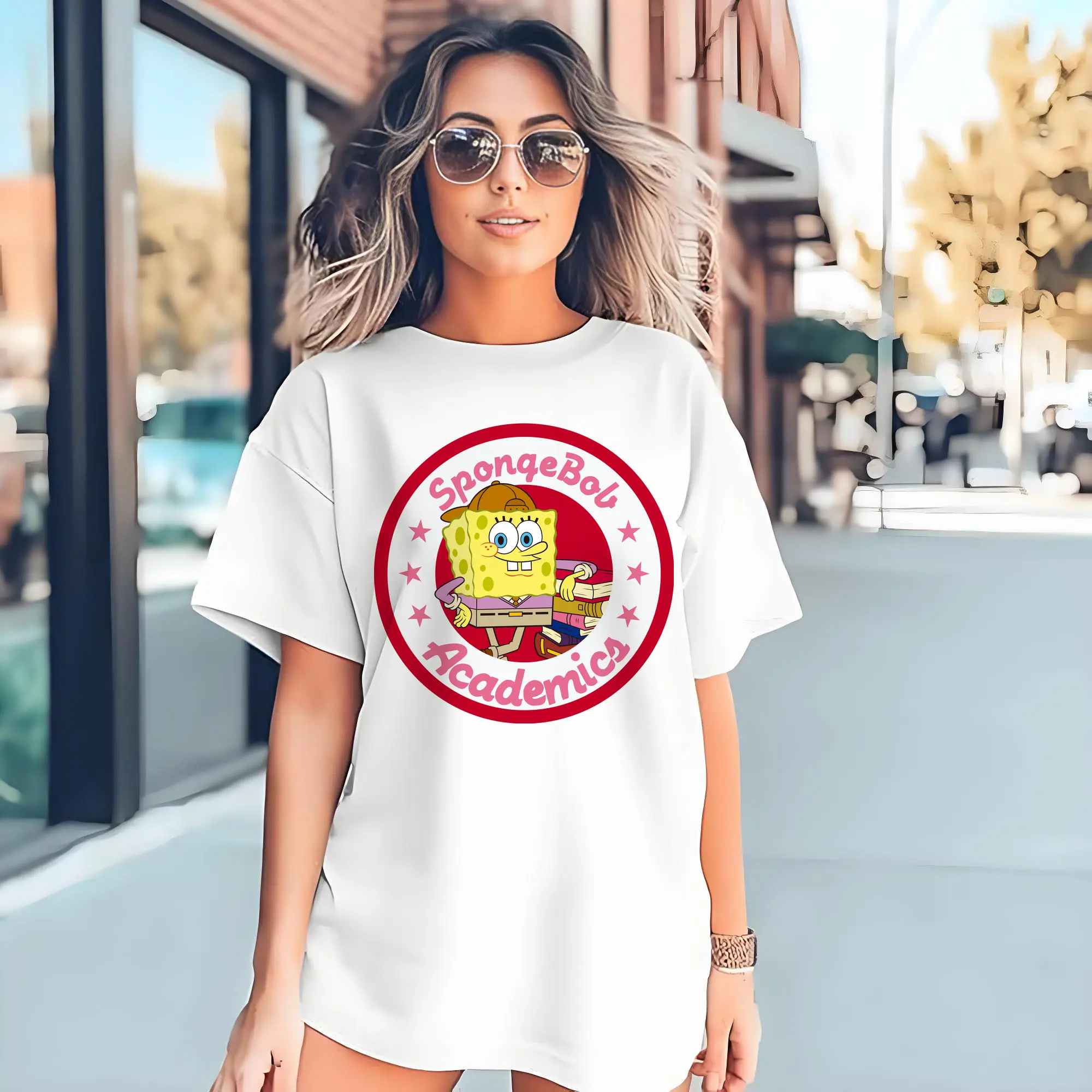 mens spongebob squarepants  academic t-shirt