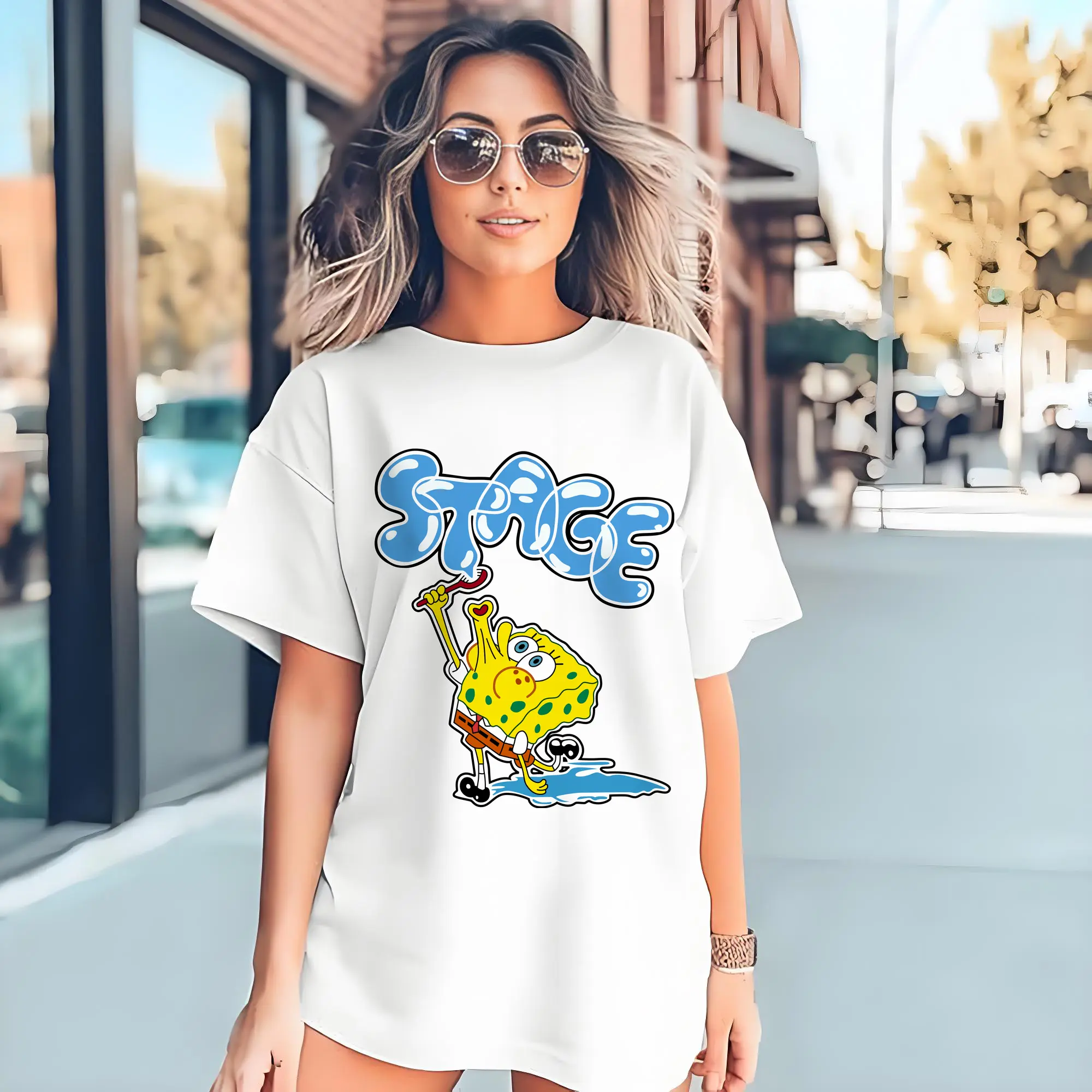 spongebob squarepants blow bubbles designs t shirt