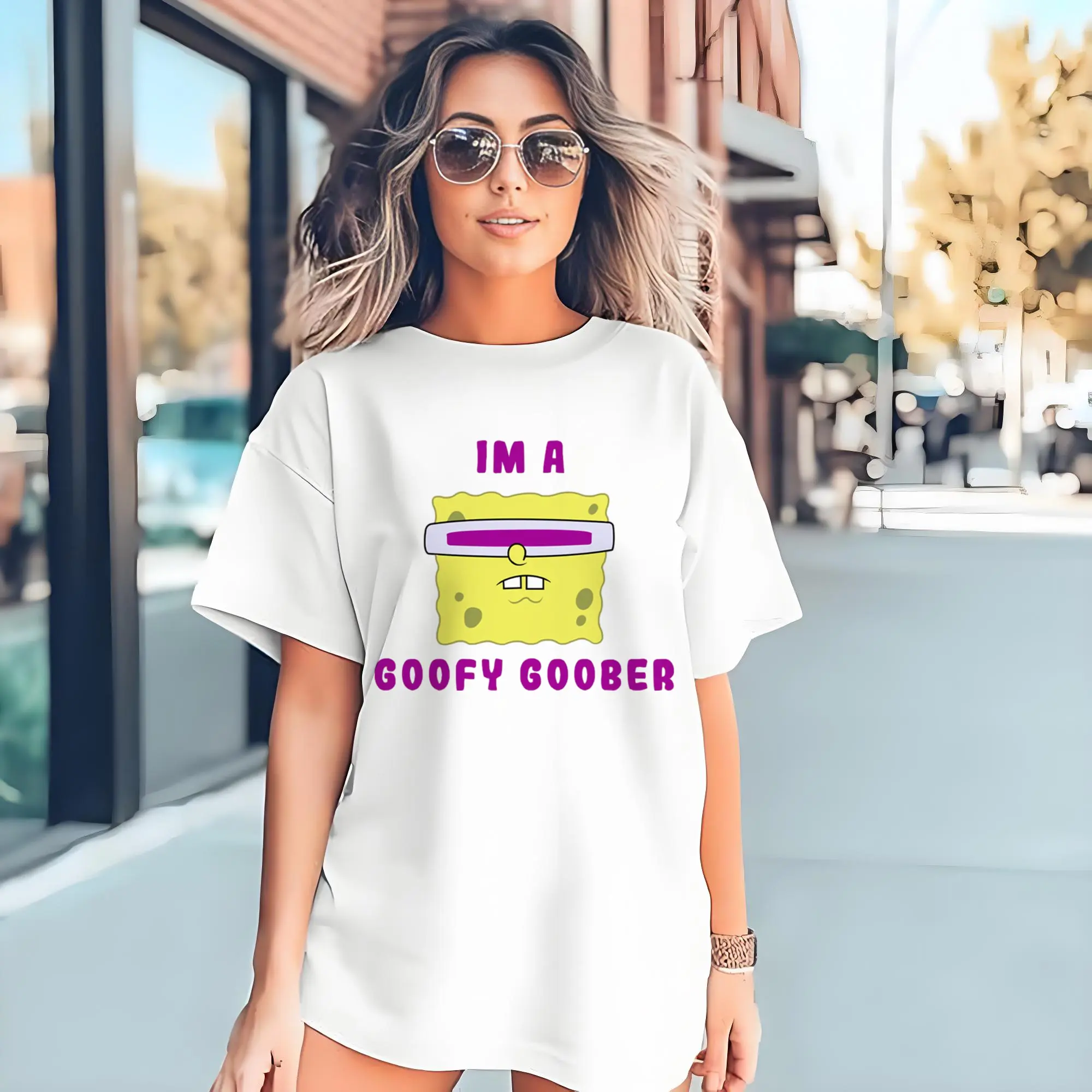 spongebob squarepants face coofy goober t shirt