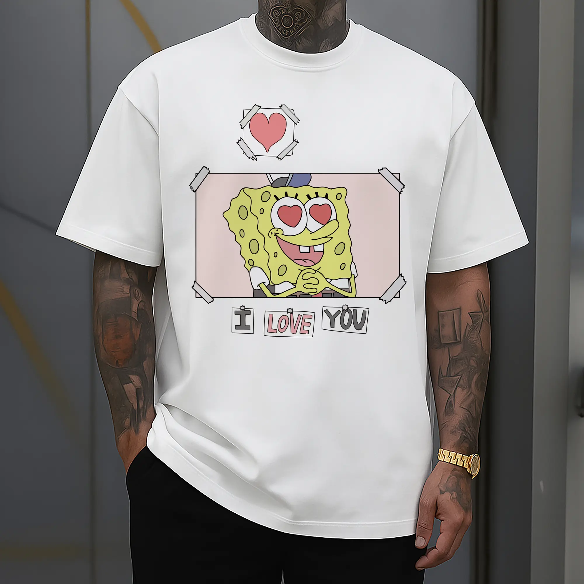 spongebob squarepants i love you  graphic t-shirt