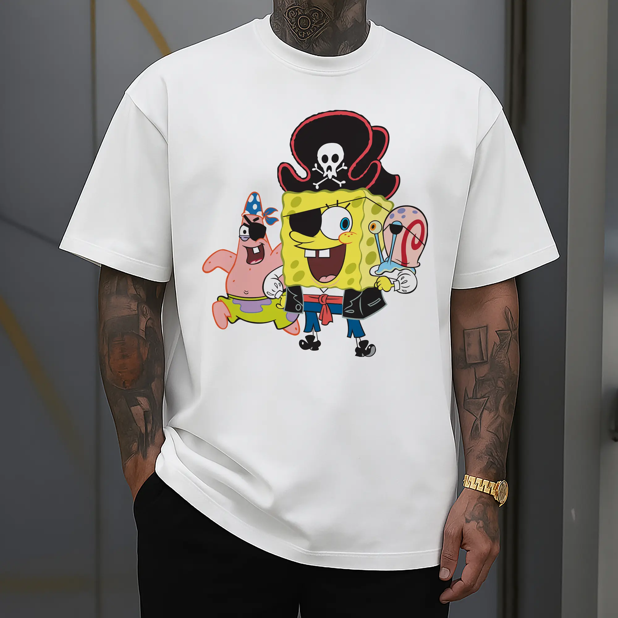 spongebob squarepants Pirate costume graphic t-shirt