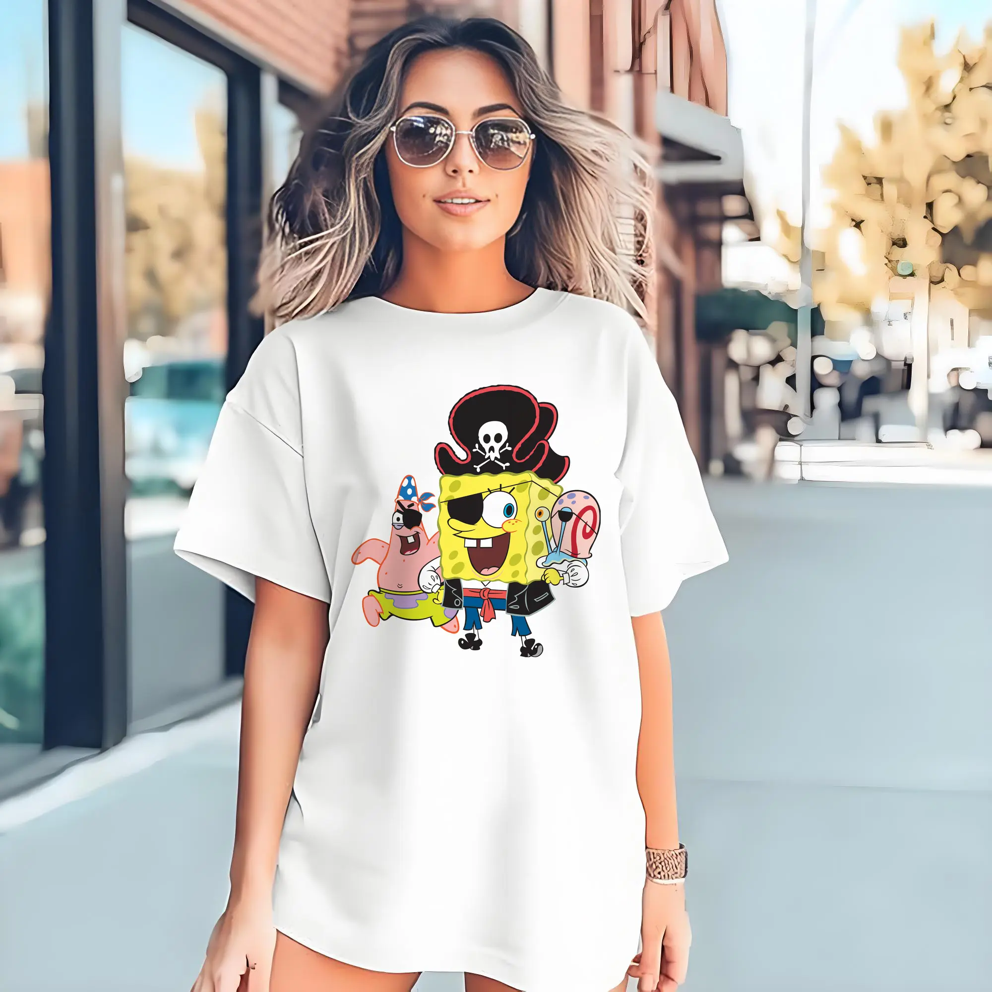 spongebob squarepants Pirate costume graphic t-shirt