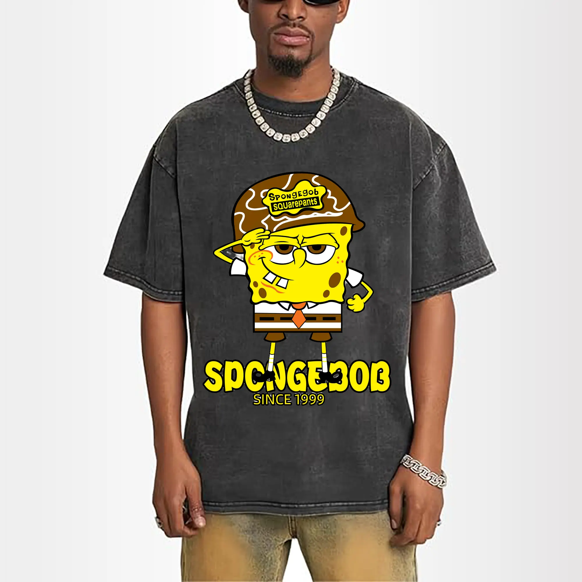 adults spongebob squarepants soldier graphic t shirts