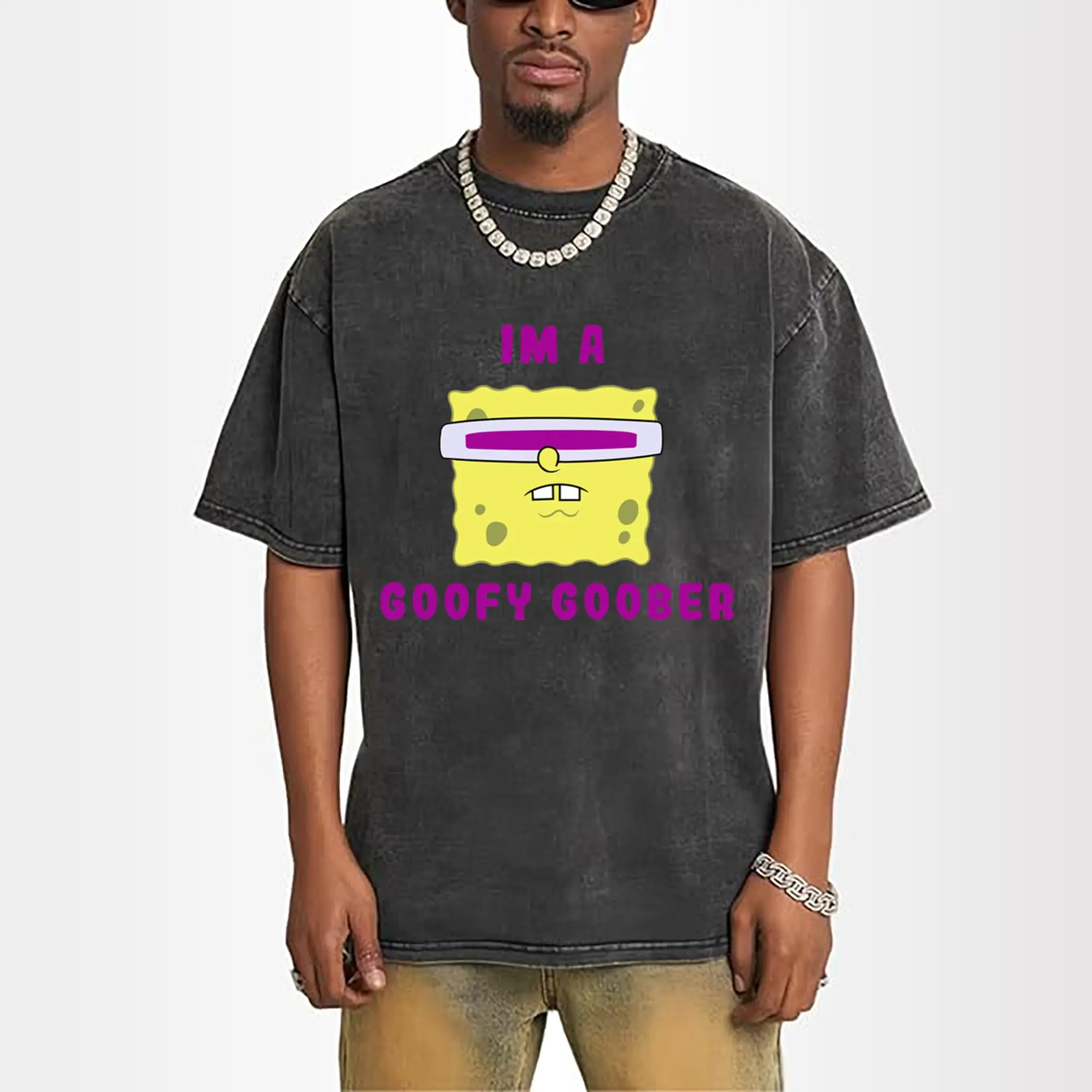 spongebob squarepants face coofy goober t shirt