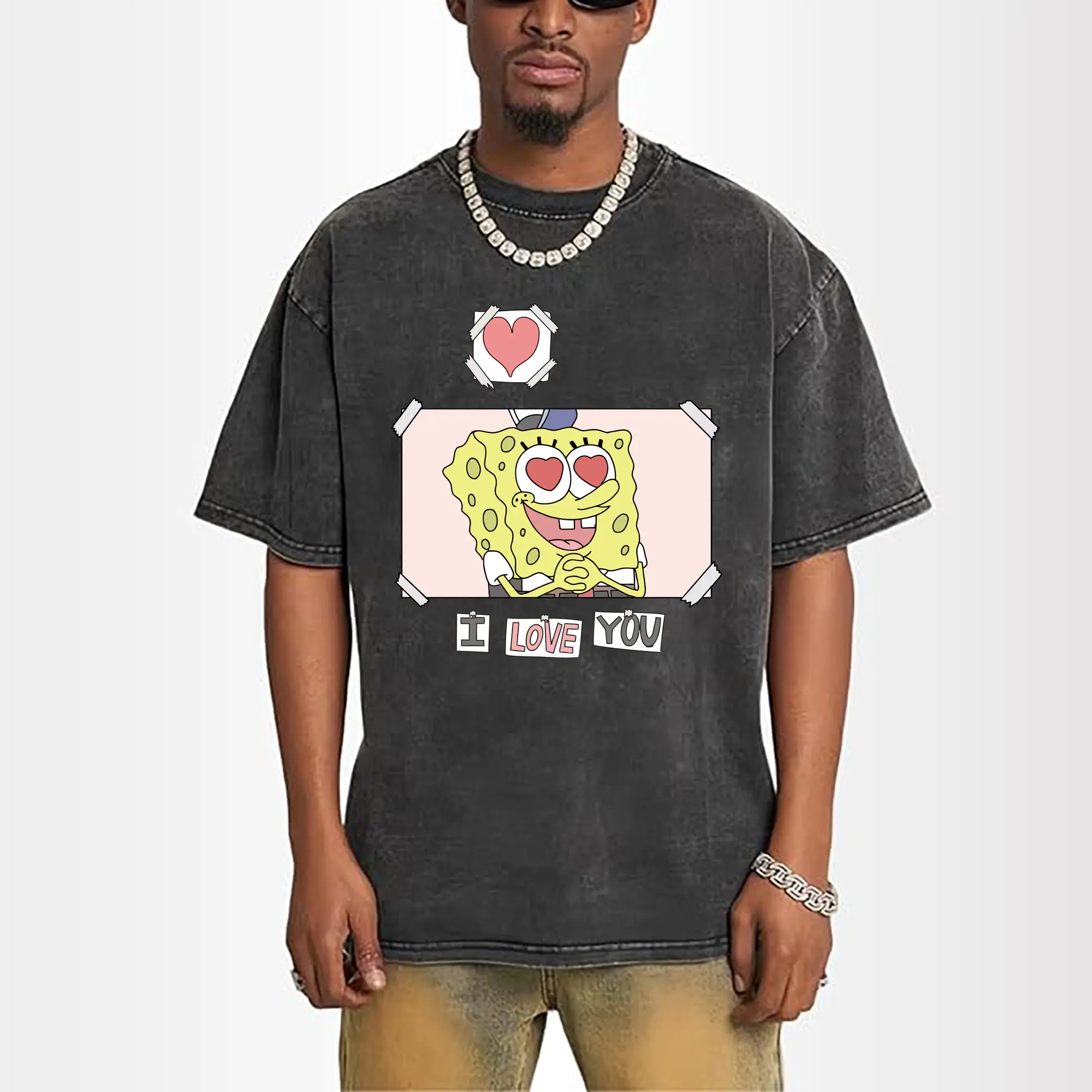 spongebob squarepants i love you  graphic t-shirt