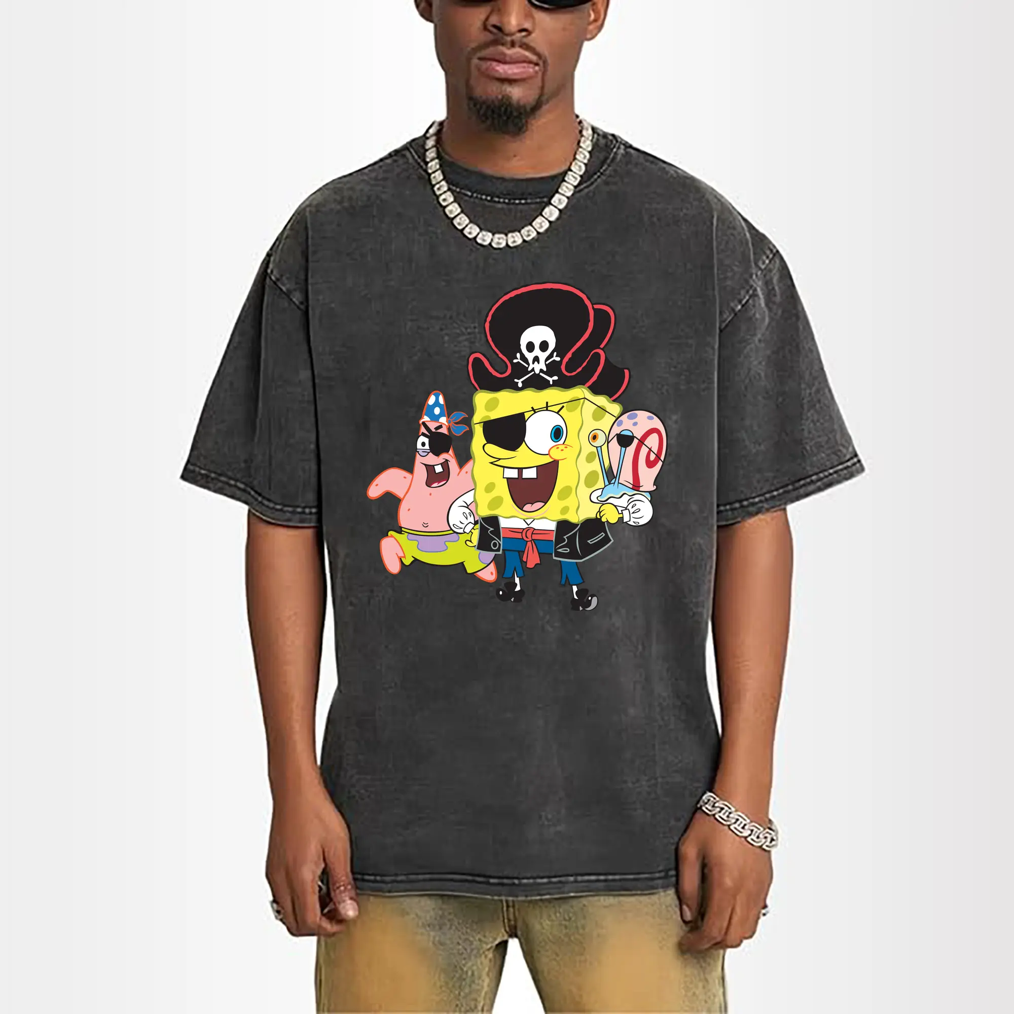spongebob squarepants Pirate costume graphic t-shirt