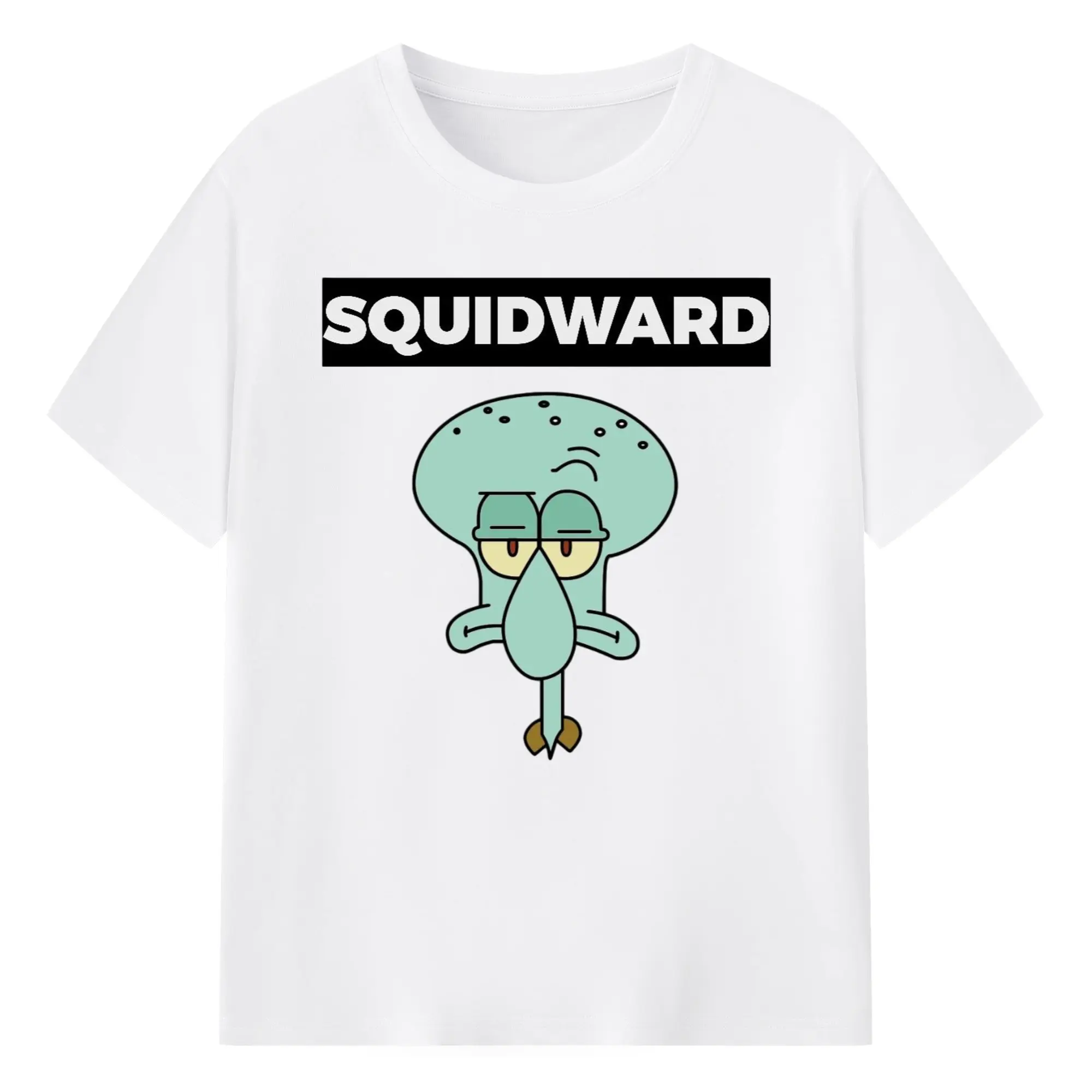 Men's Squidward Tentacles Short Sleeve T-Shirt - 180g Cotton T-Shirt With Front Heat Transfer Print – Soft, Lightweight, Fitted Design – Comfortable Casual Wear For Sports & Everyday Use