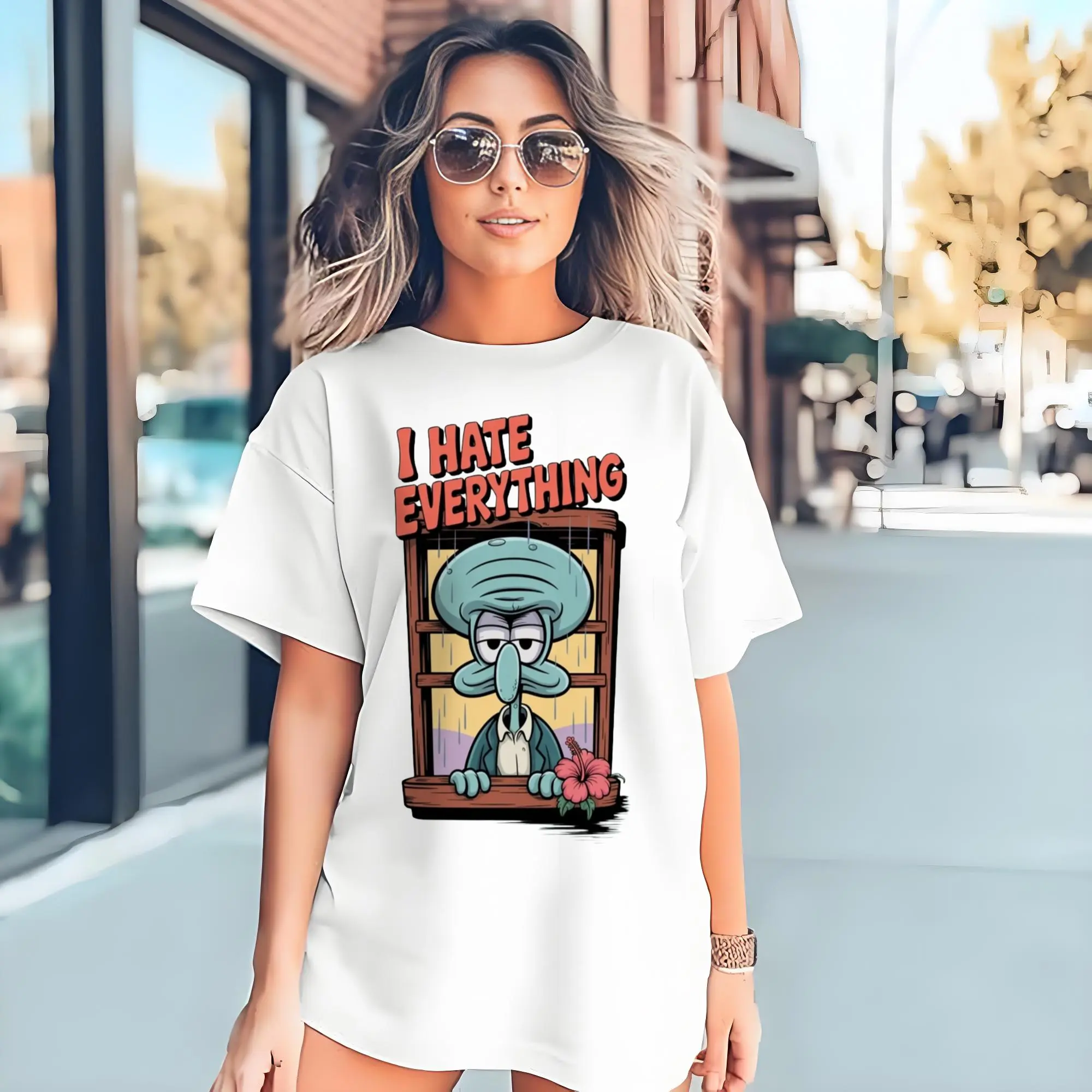 Men's Spongebob Squidward l Hate Everything Tee (2)