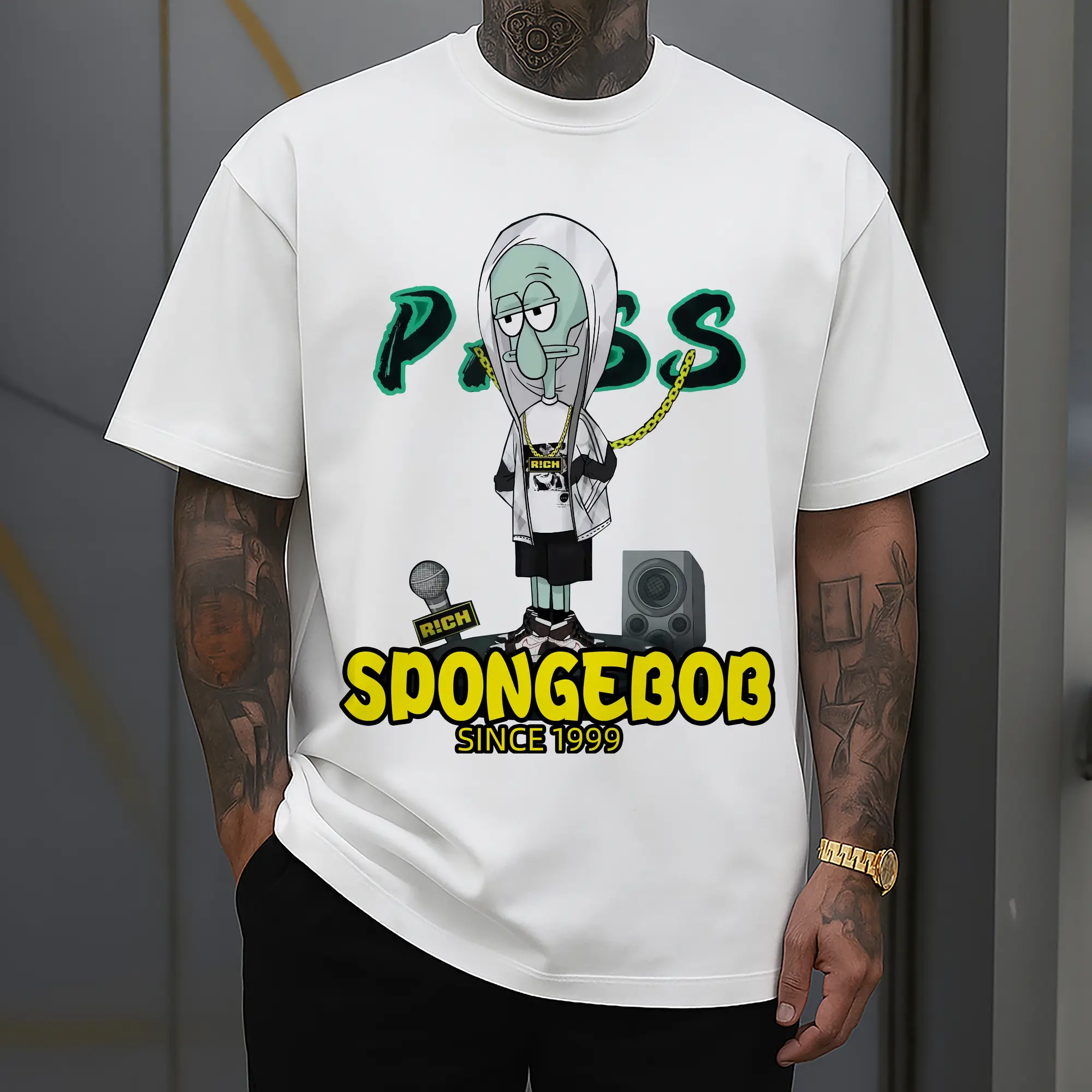 Spongebob Squidward hip hop Costume T-Shirt