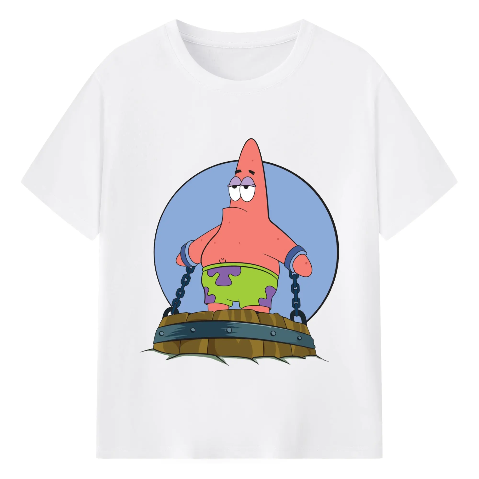 Spongebob Squarepants Patrick Star Graphic T-Shirt - 180g Cotton T-Shirt With Front Heat Transfer Print – Soft, Lightweight, Fitted Design – Comfortable Casual Wear For Sports & Everyday Use