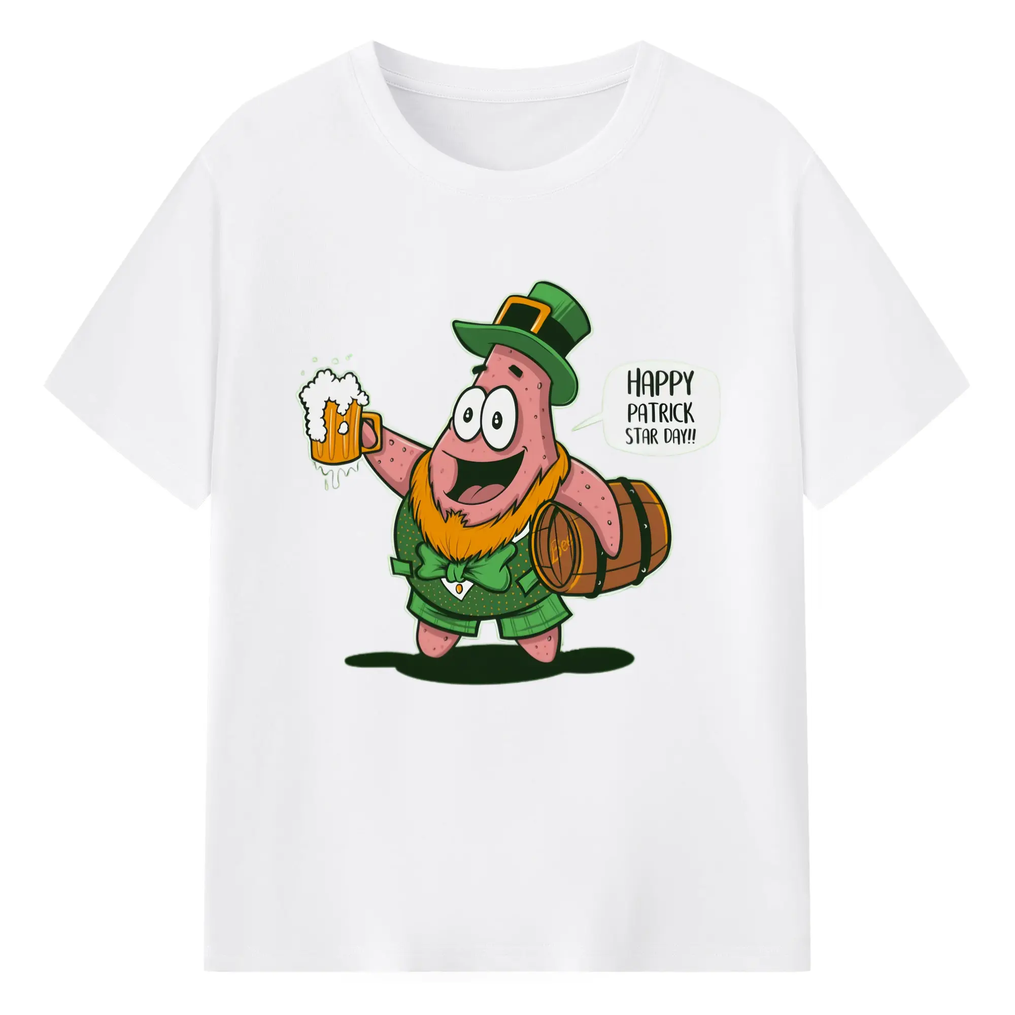 Spongebob Patrick Star  PATRICK t-shirt - 180g Cotton T-Shirt With Front Heat Transfer Print – Soft, Lightweight, Fitted Design – Comfortable Casual Wear For Sports & Everyday Use