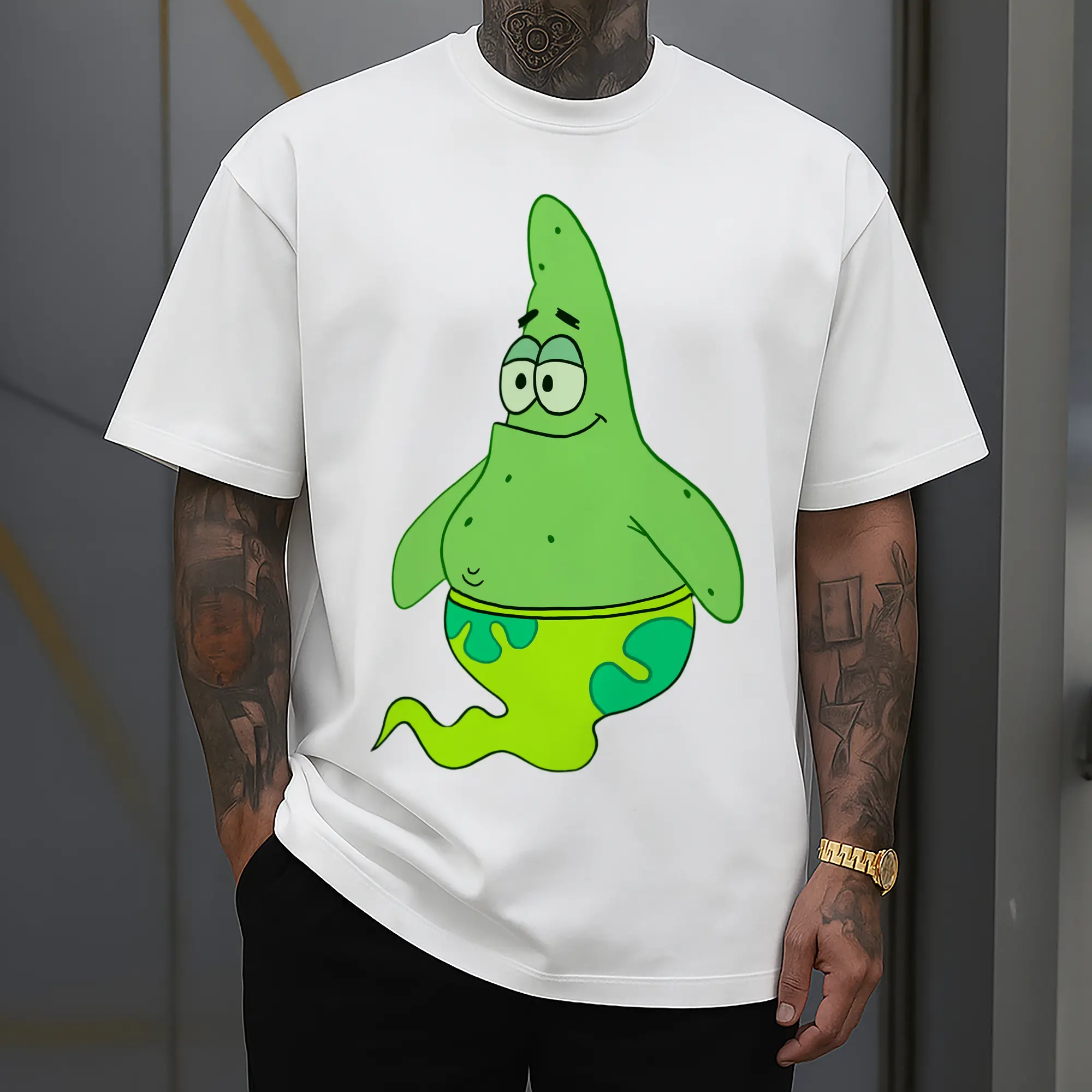 green Patrick Star Graphic T-Shirt
