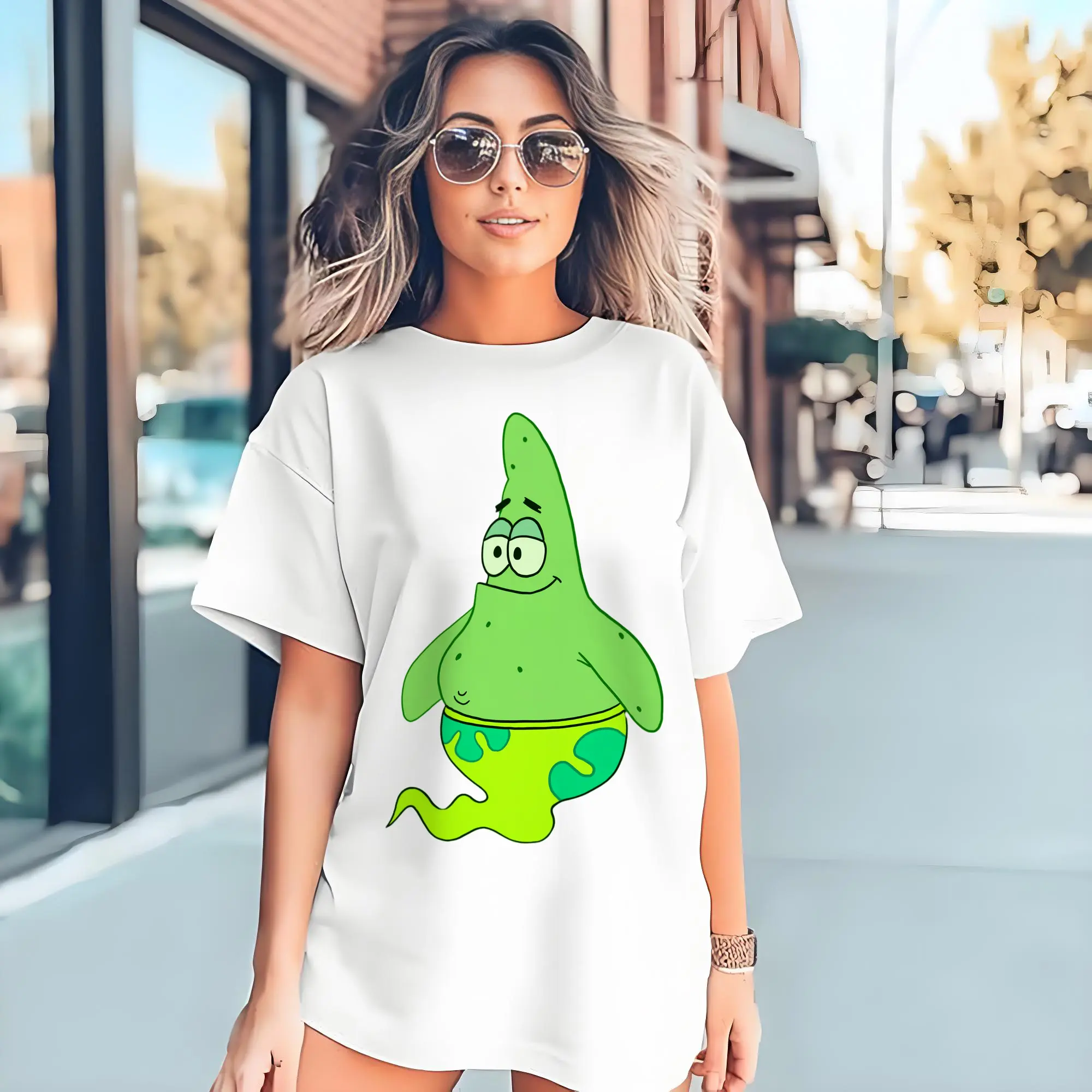 green Patrick Star Graphic T-Shirt