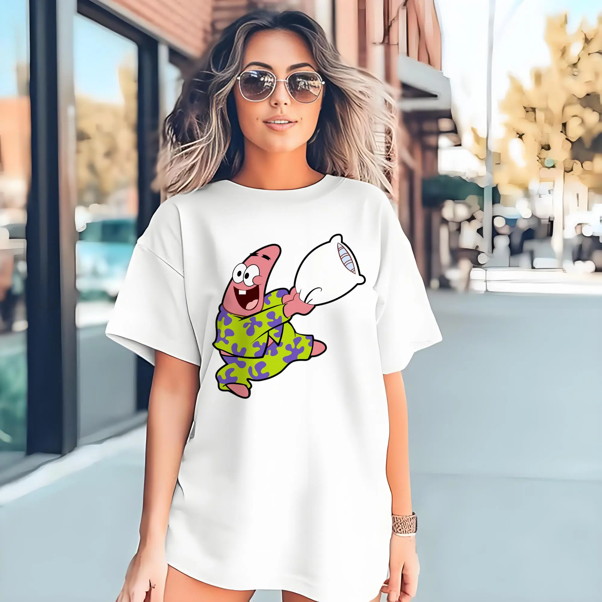 spongebob Patrick Star Pillow Fight tee