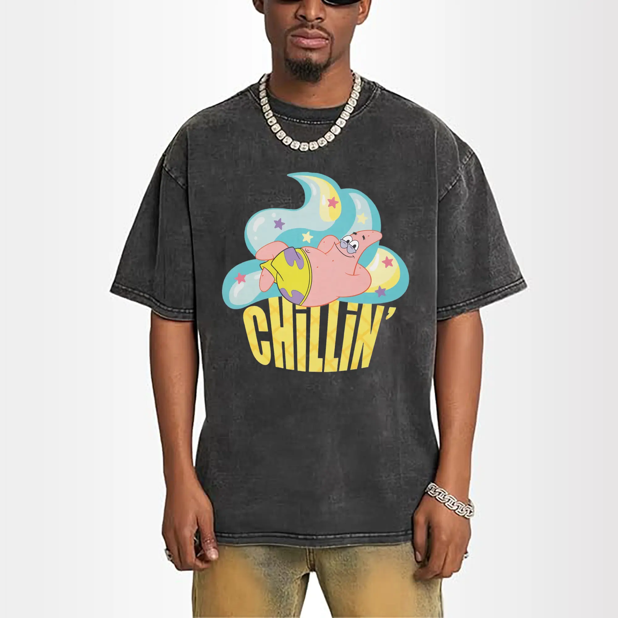 spongebob Patrick Star chillin Graphic Tee