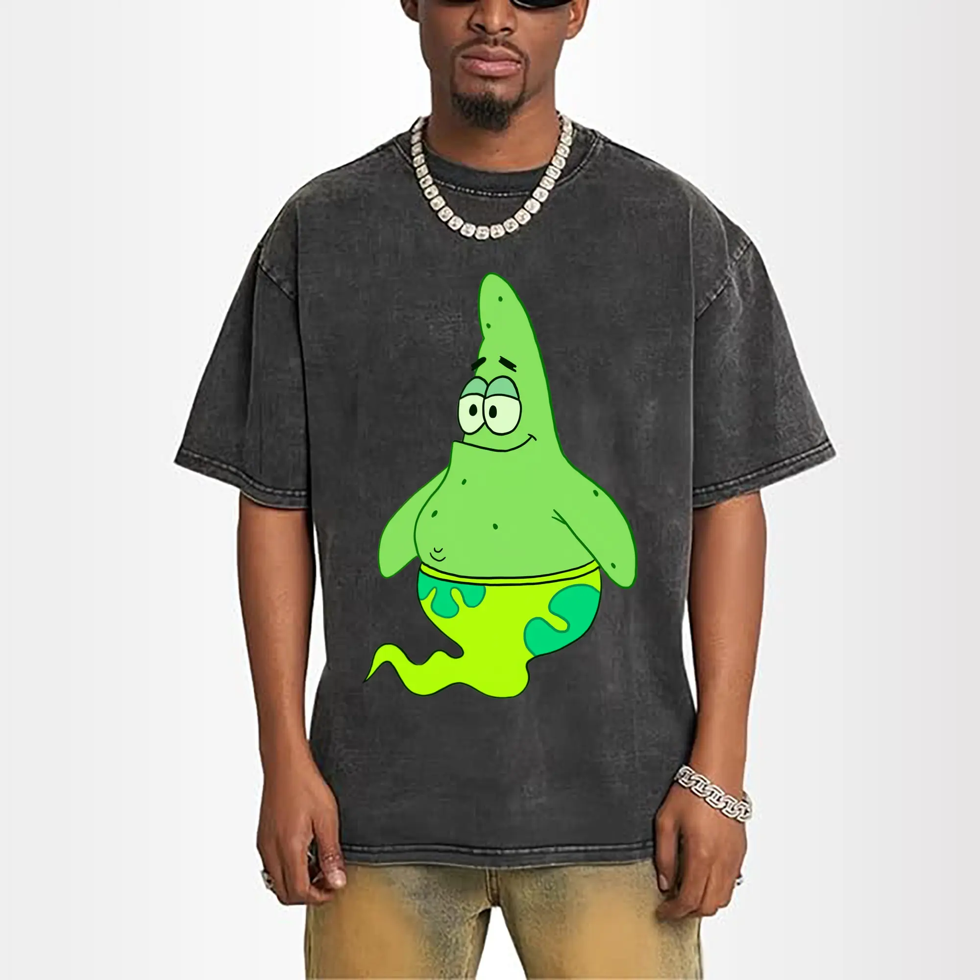 green Patrick Star Graphic T-Shirt