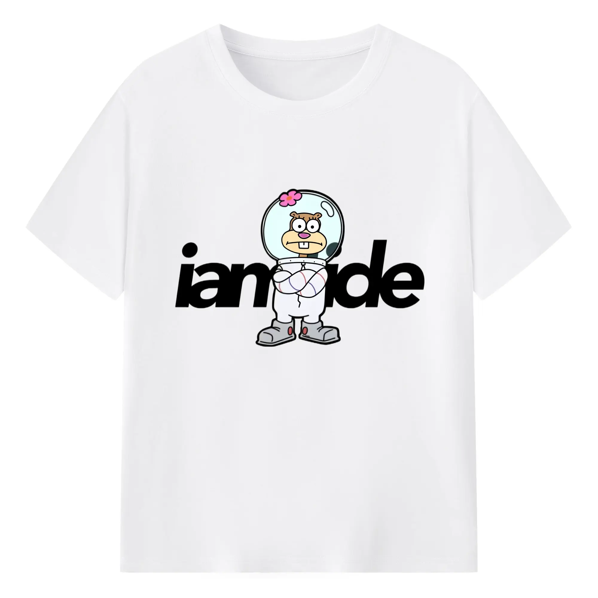 SpongeBob Sandy Cheeks t-shirt - 180g Cotton T-Shirt With Front Heat Transfer Print – Soft, Lightweight, Fitted Design – Comfortable Casual Wear For Sports & Everyday Use