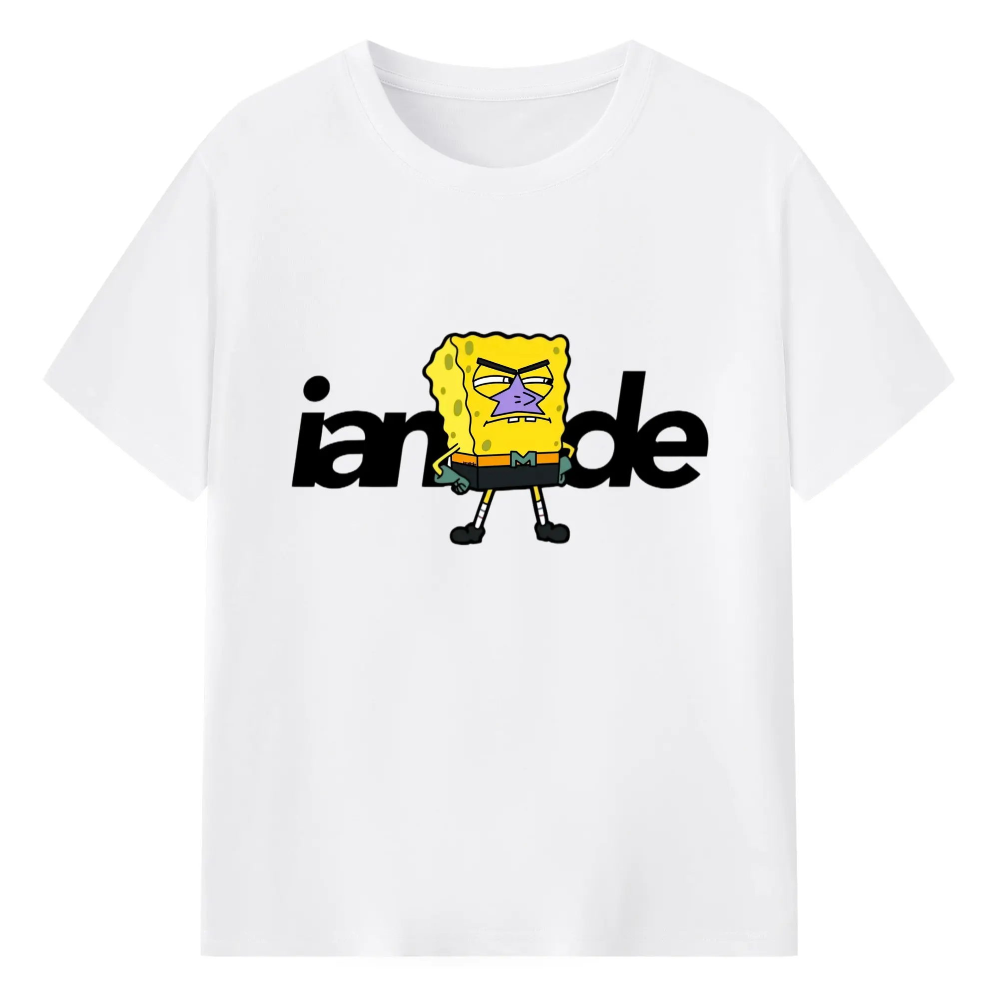 Spongebob squarepants super tee - 180g Cotton T-Shirt With Front Heat Transfer Print – Soft, Lightweight, Fitted Design – Comfortable Casual Wear For Sports & Everyday Use