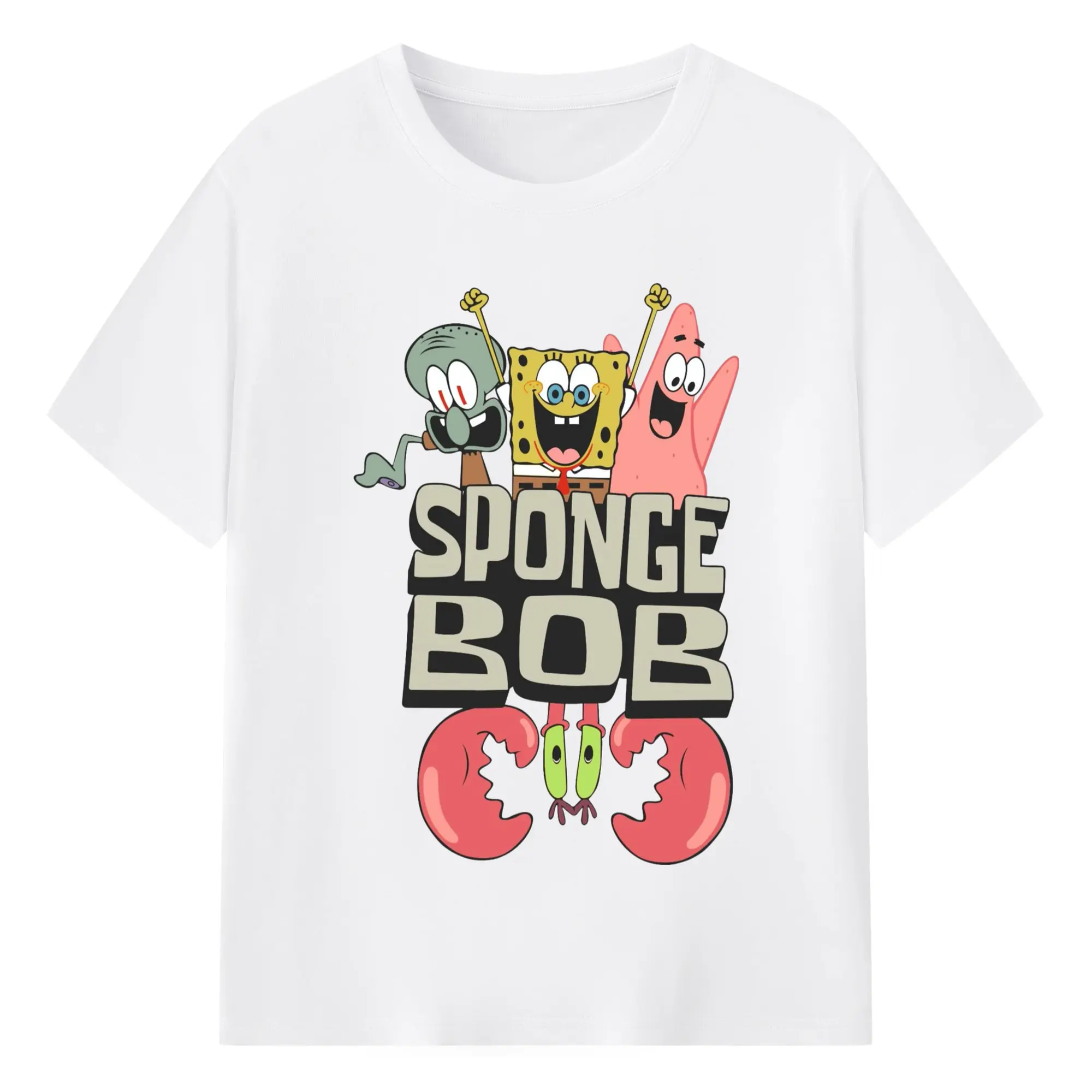 Man spongebob squarepants  t-shirt - 180g Cotton T-Shirt With Front Heat Transfer Print – Soft, Lightweight, Fitted Design – Comfortable Casual Wear For Sports & Everyday Use