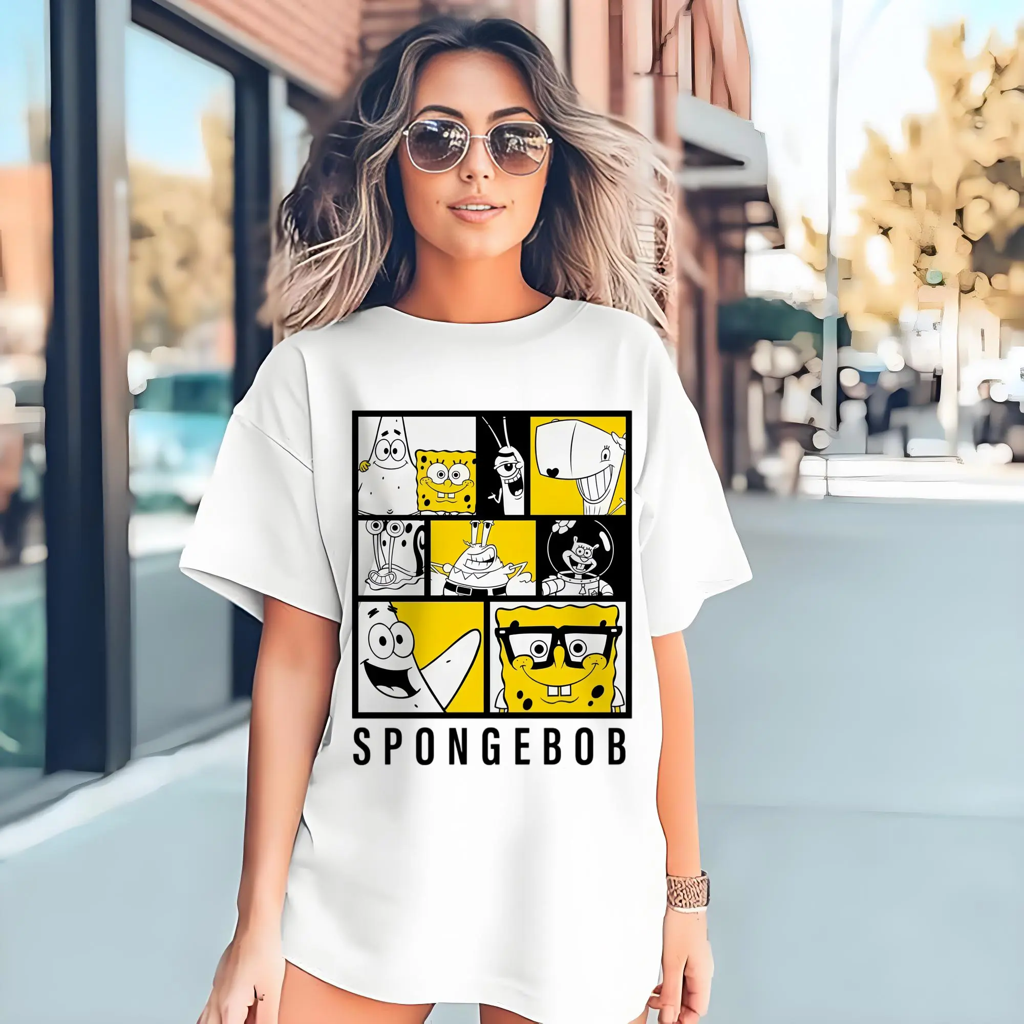 spongebob squarepants and friends drink t-shirt