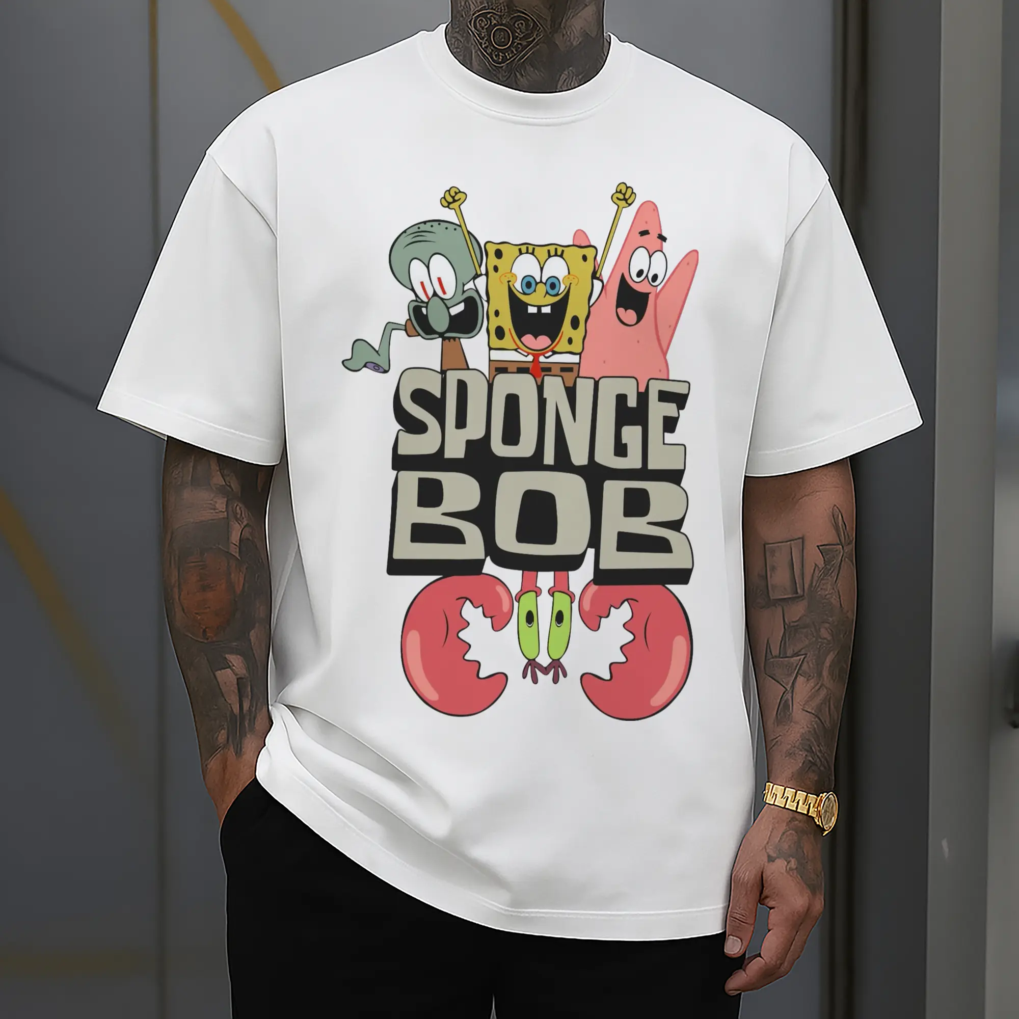 man spongebob squarepants  t-shirt