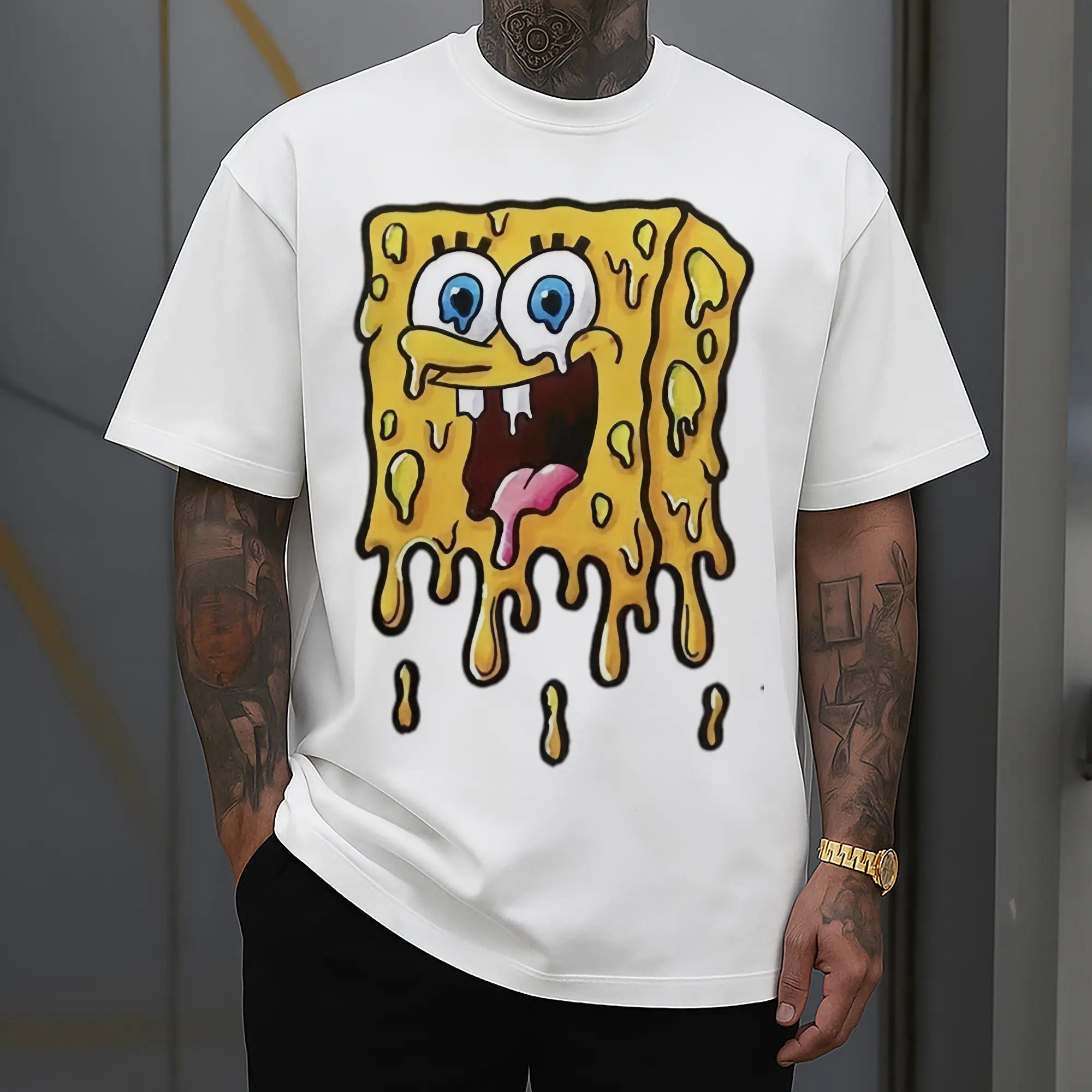spongebob squarepants dissolve the pattern t-shirt