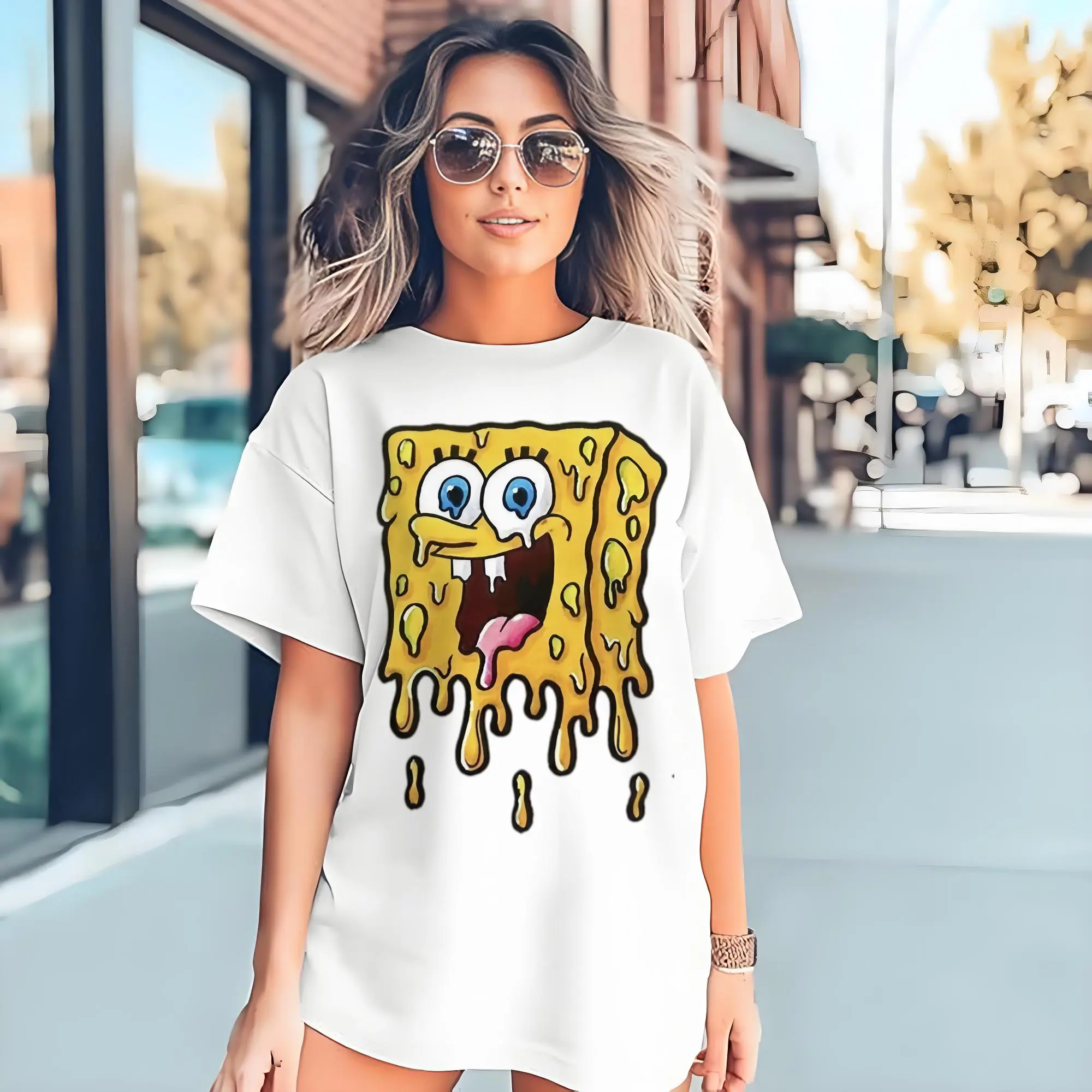 spongebob squarepants dissolve the pattern t-shirt