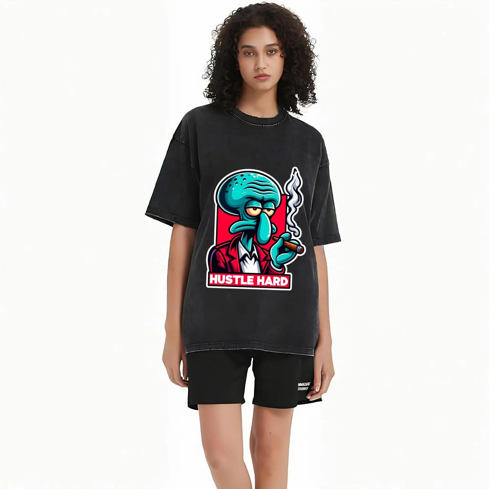 Spongebob Squidward hustle hard t-shirt
