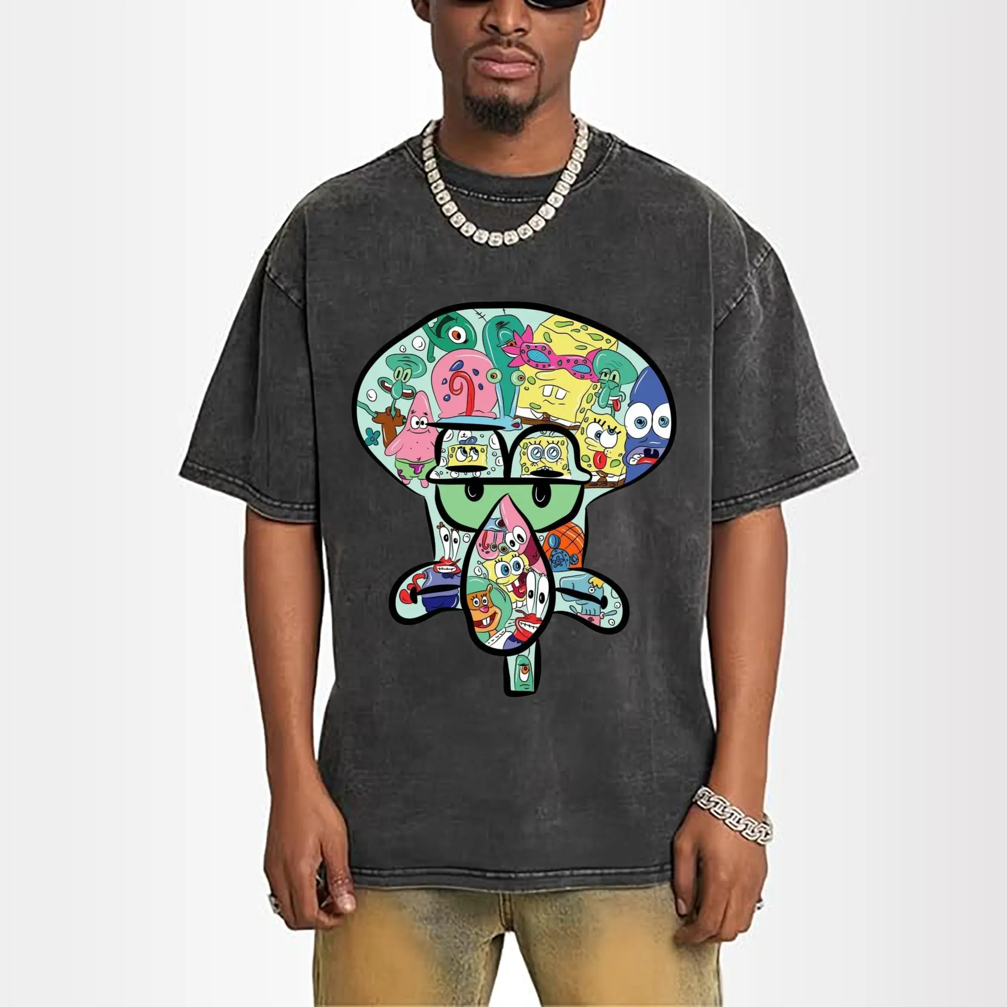 Spongebob Squidward collage t-shirt