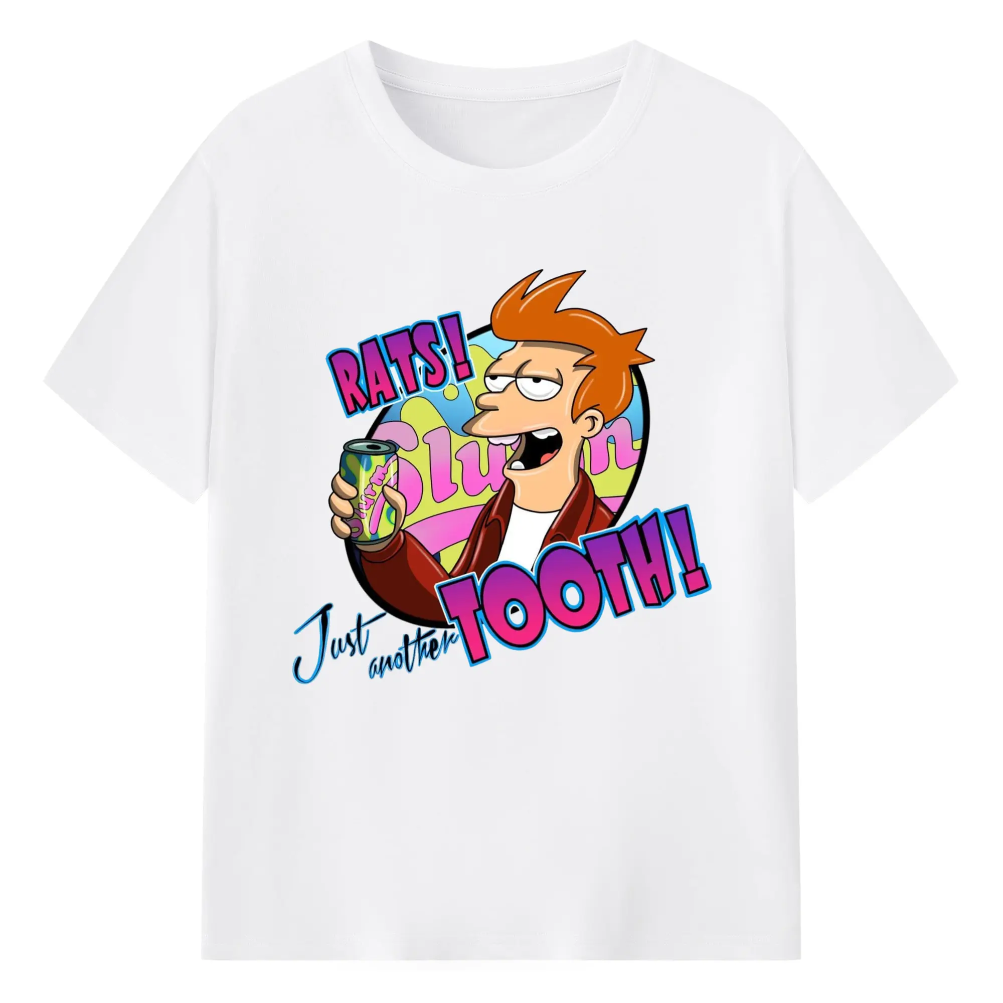 Men's Philip J. Fry shirt - 180g Cotton T-Shirt With Front Heat Transfer Print – Soft, Lightweight, Fitted Design – Comfortable Casual Wear For Sports & Everyday Use