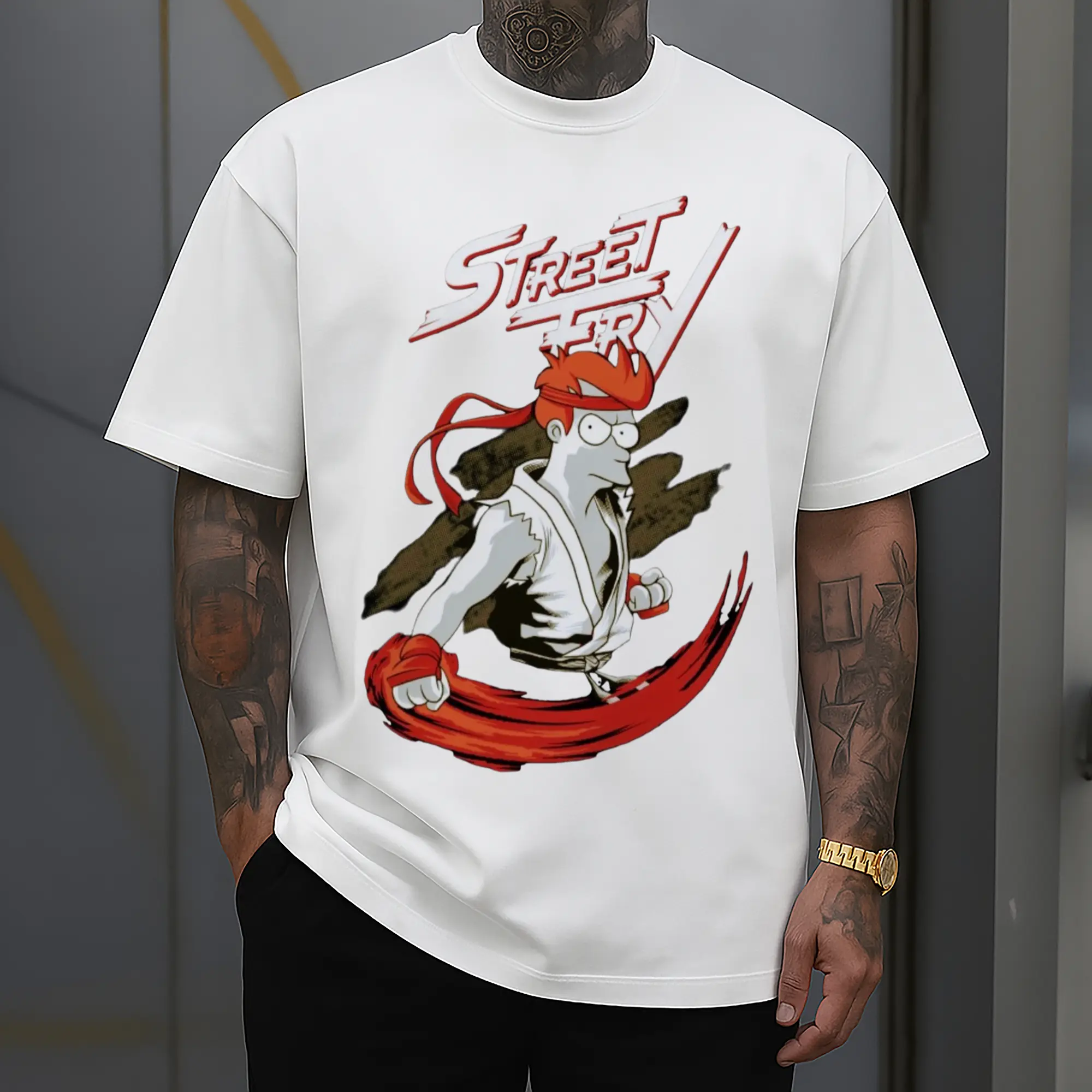 philip j. fry street fight graphic tee