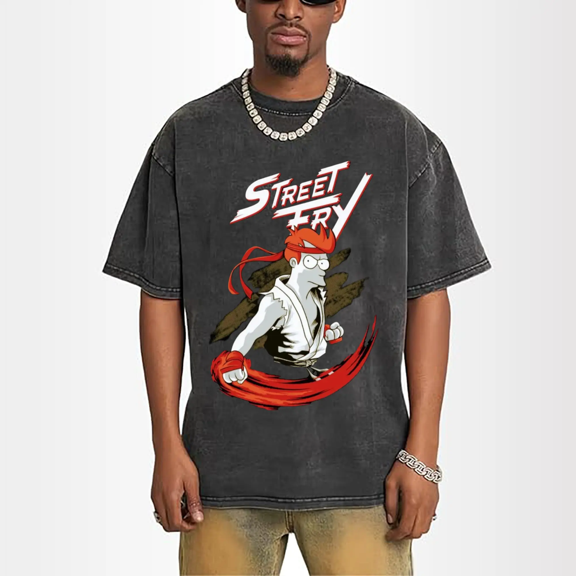 philip j. fry street fight graphic tee