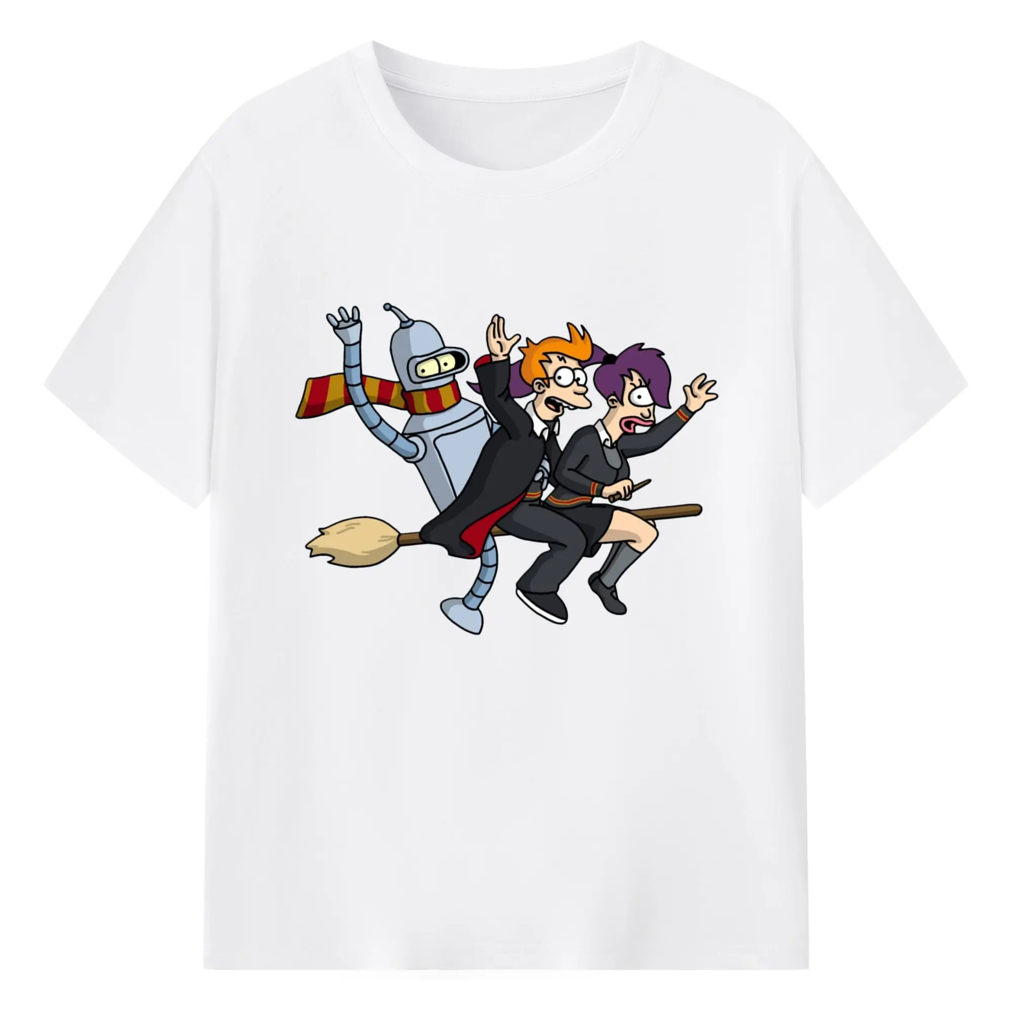 Futurama Leela and his friend T-Shirt - 180g Cotton T-Shirt With Front Heat Transfer Print – Soft, Lightweight, Fitted Design – Comfortable Casual Wear For Sports & Everyday Use
