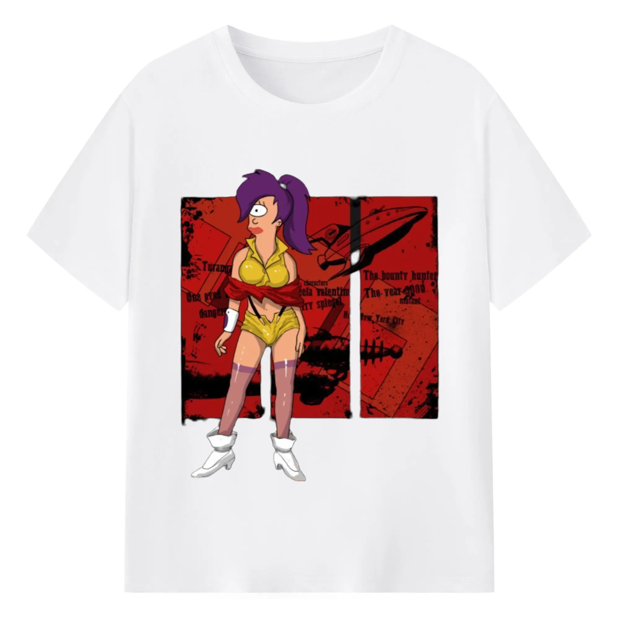 Futurama Leela T-Shirt - 180g Cotton T-Shirt With Front Heat Transfer Print – Soft, Lightweight, Fitted Design – Comfortable Casual Wear For Sports & Everyday Use