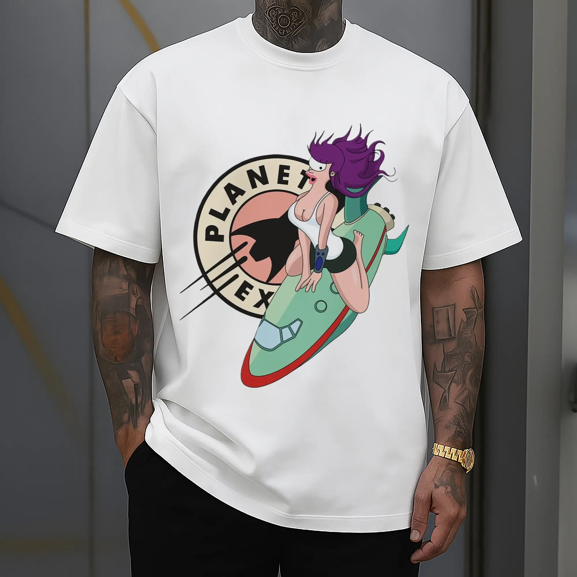 turanga leela cartoon graphic tee